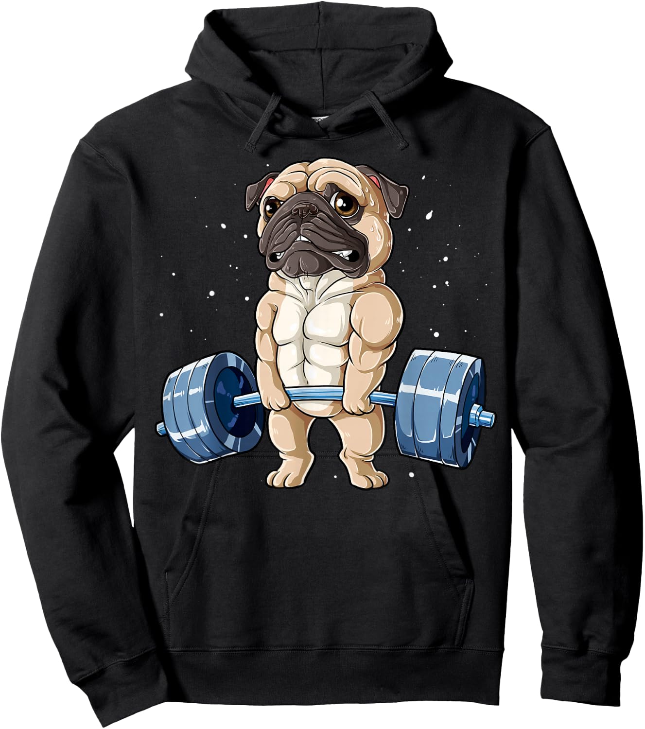 Pug Weightlifting Funny Deadlift Men Fitness Gym Workout Hoodie - Hoodie | Black