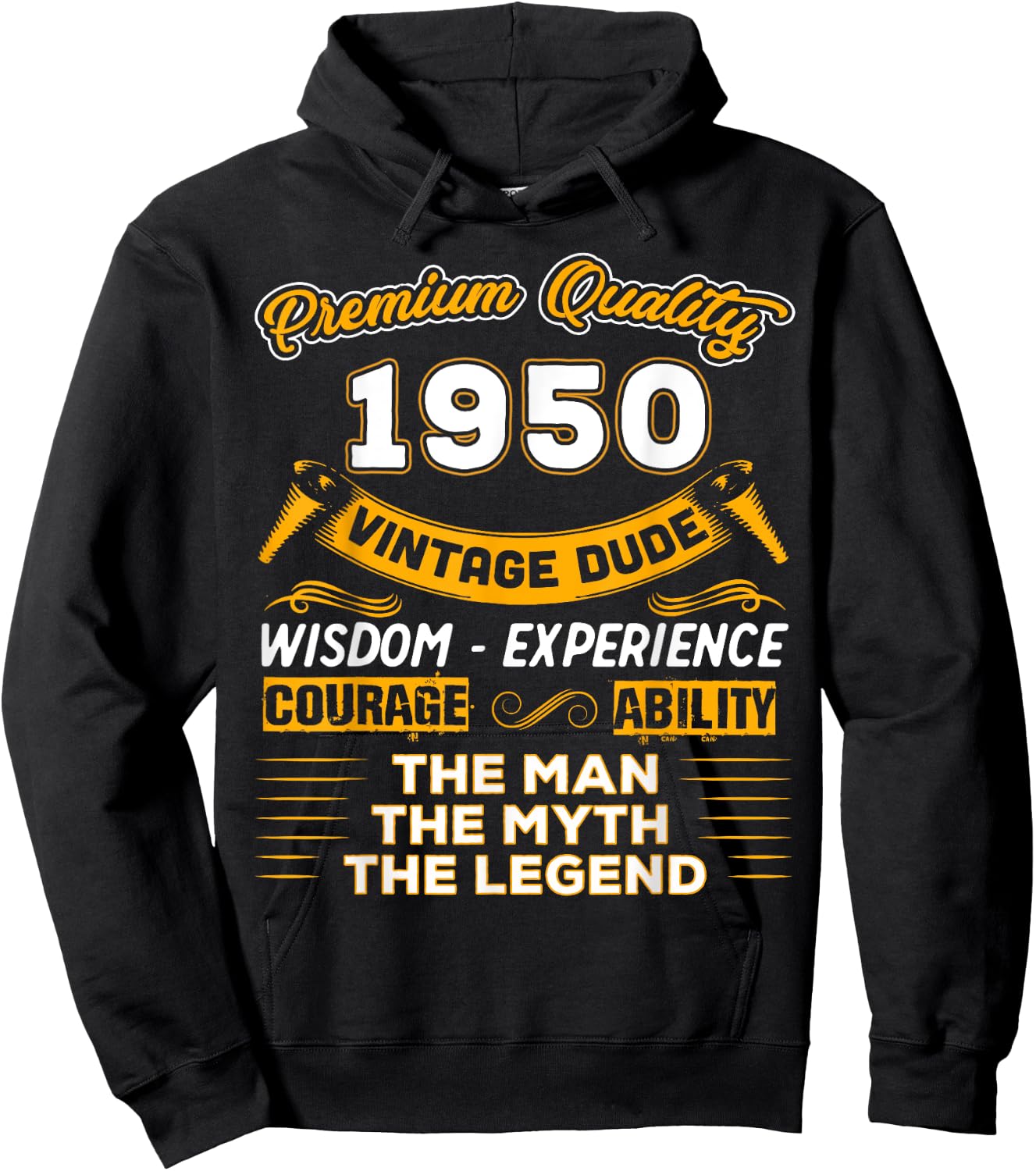 The Man Myth Legend 1950 75th Birthday Gift 75 Years Old Hoodie - Hoodie | Black