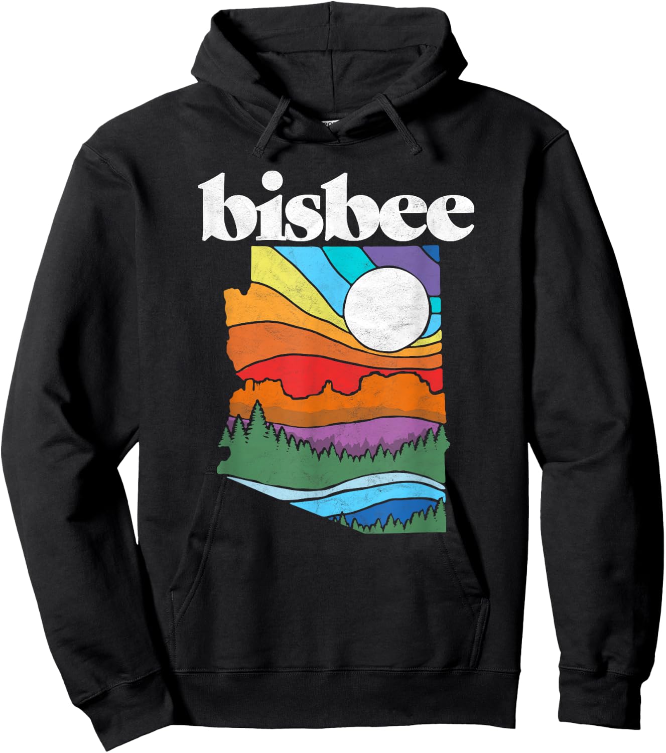 Bisbee Arizona Vintage Nature Design Outdoor Graphic Hoodie - Hoodie | Black