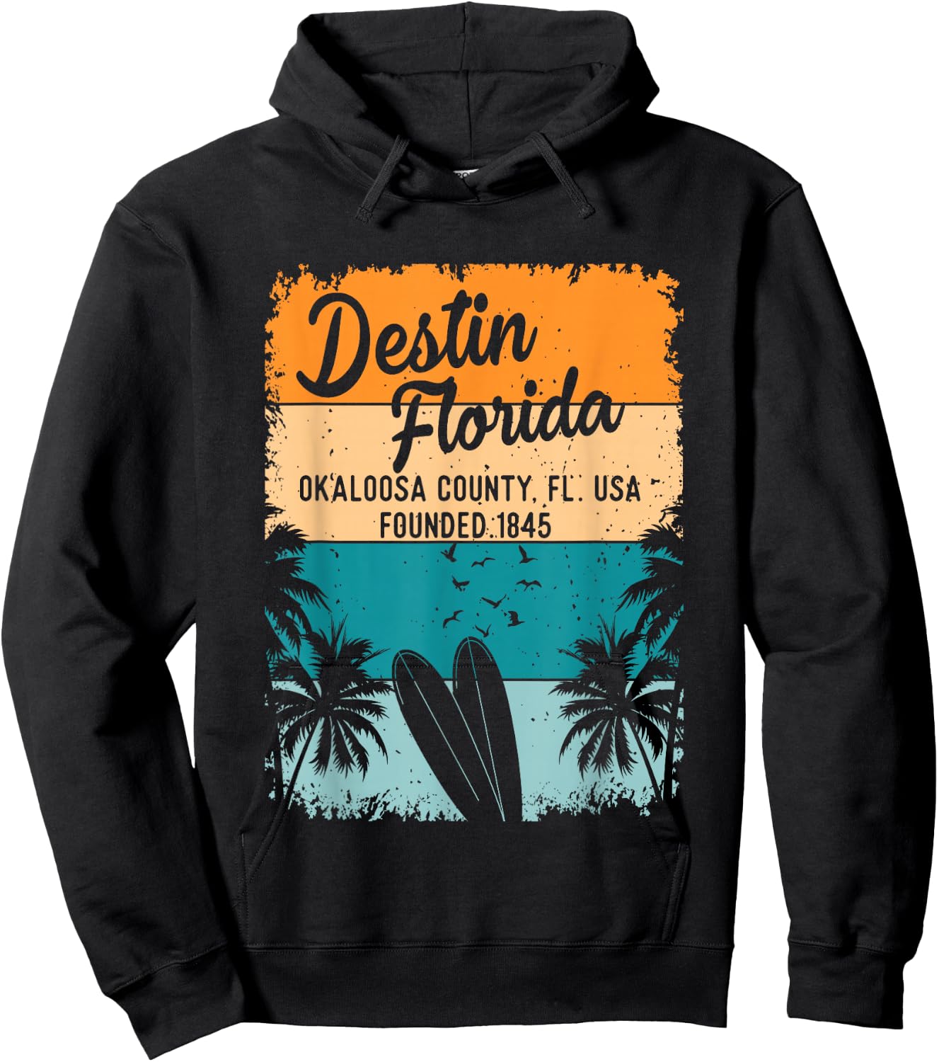 Destin Florida FL Beach Souvenirs and Gifts Men Women Kids Hoodie - Hoodie | Black