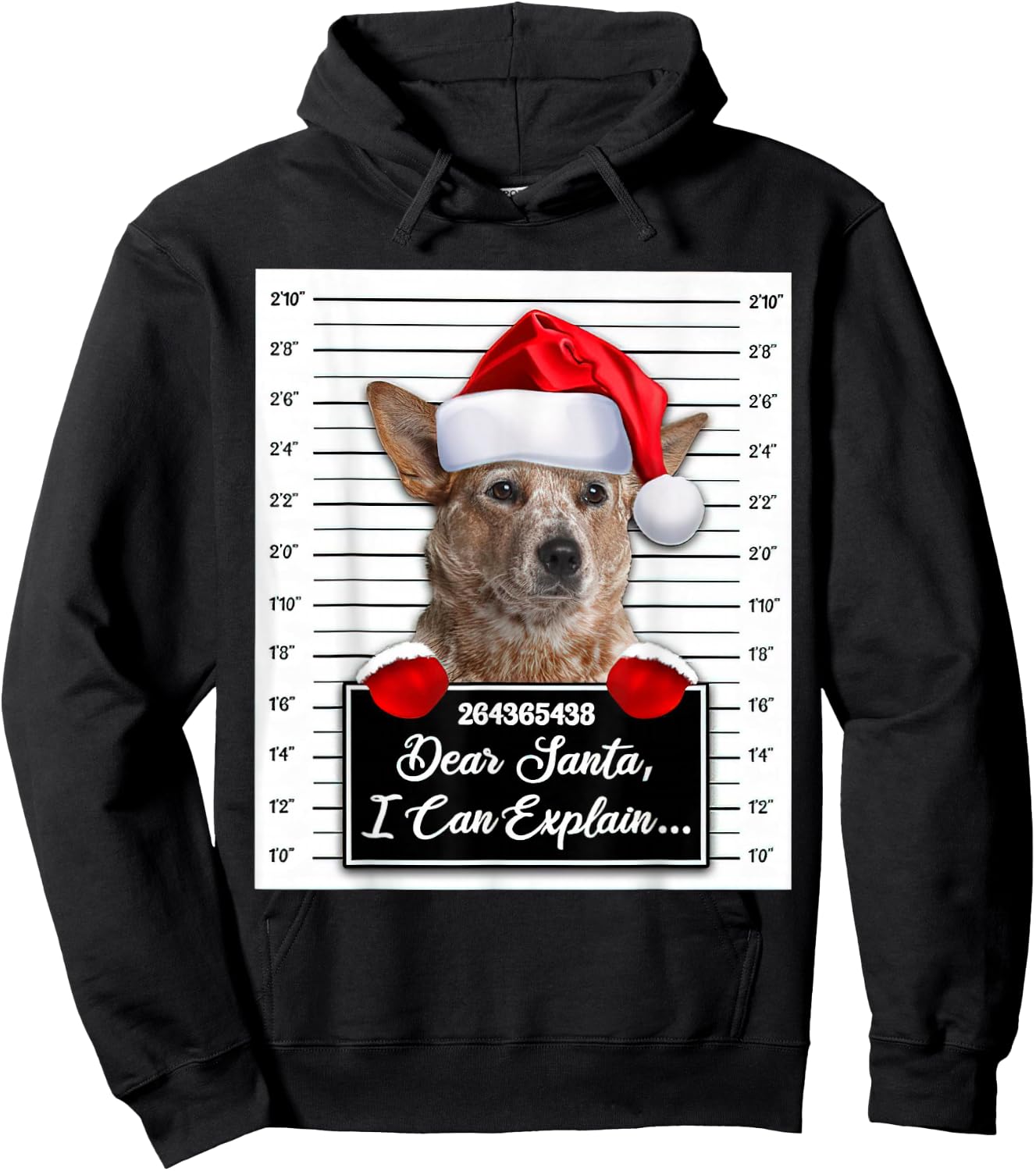 Dear Santa I Can Explain Funny Christmas RED Heeler Xmas Hoodie - Hoodie | Black