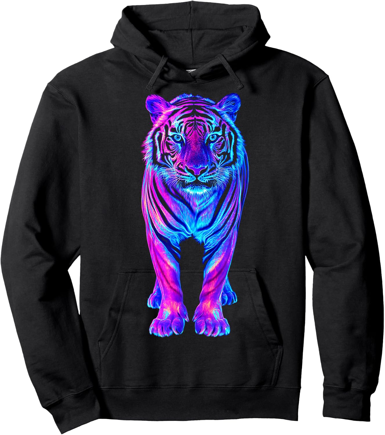 Tiger Animal Motif Blue Eyes Art Tiger Hoodie - Hoodie | Black