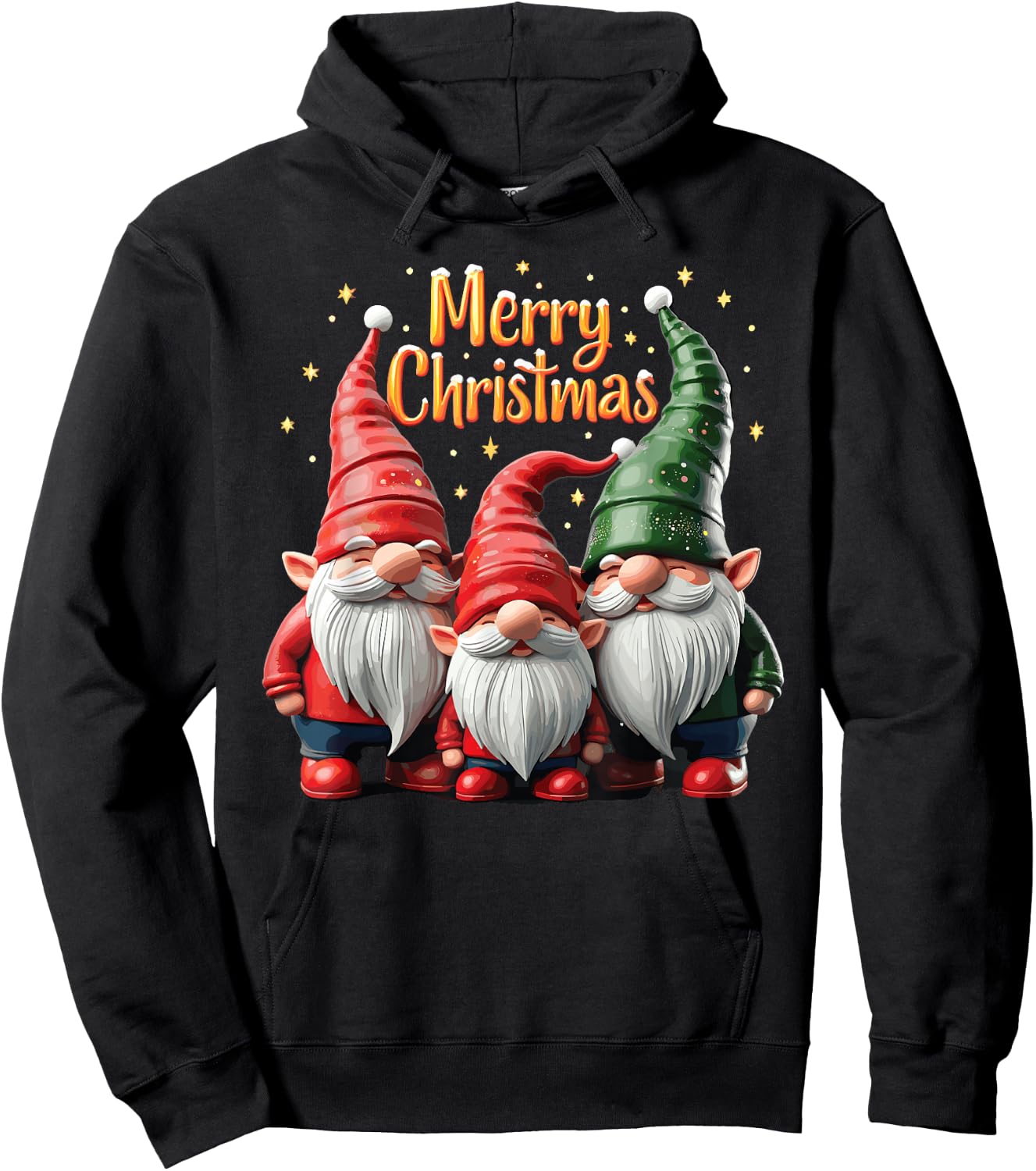 Merry Christmas Gnomes Cozy Winter Gatherings Hoodie - Hoodie | Black
