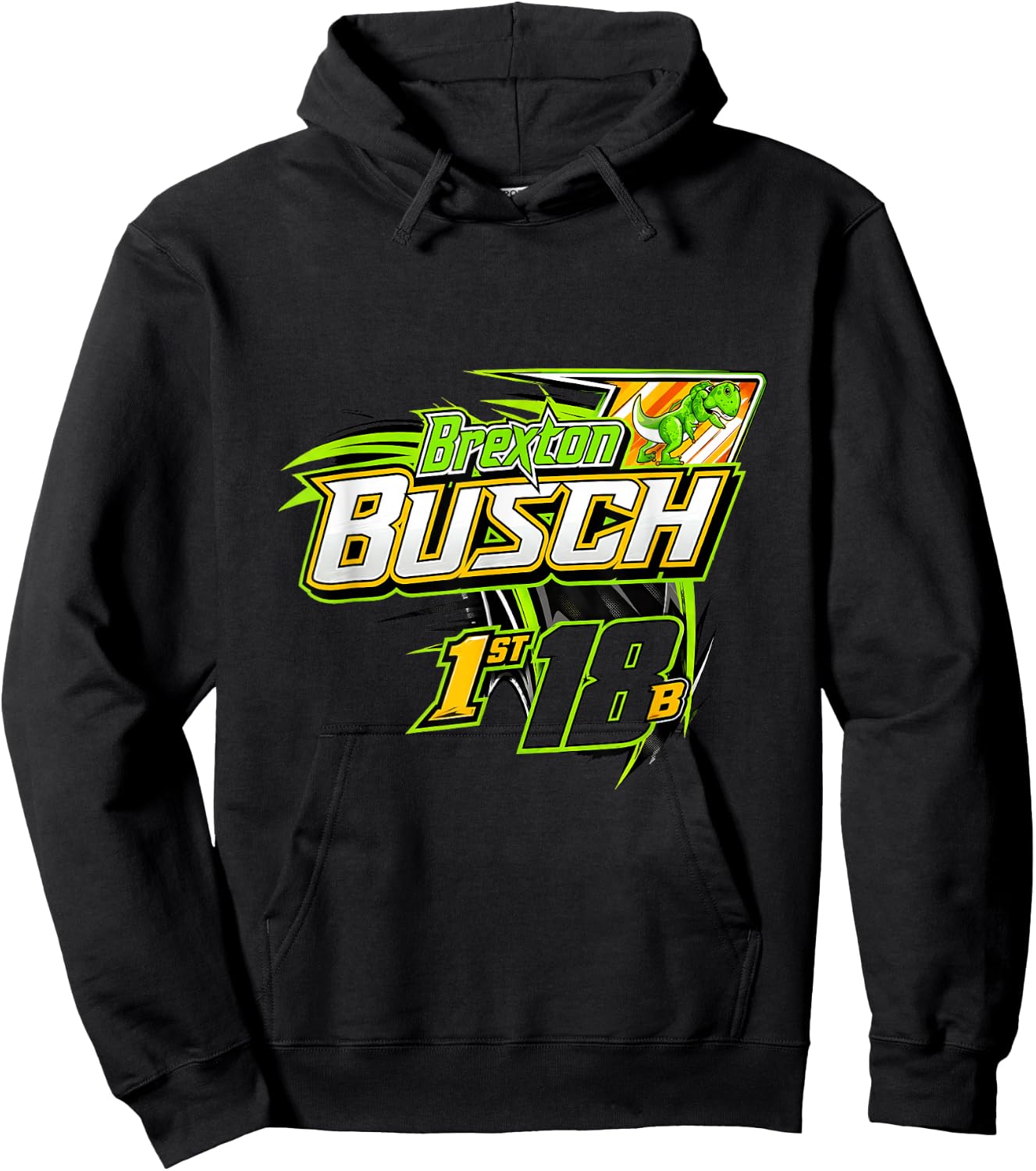 Brexton Busch 18B Racing Dinosaur Hoodie - Hoodie | Black