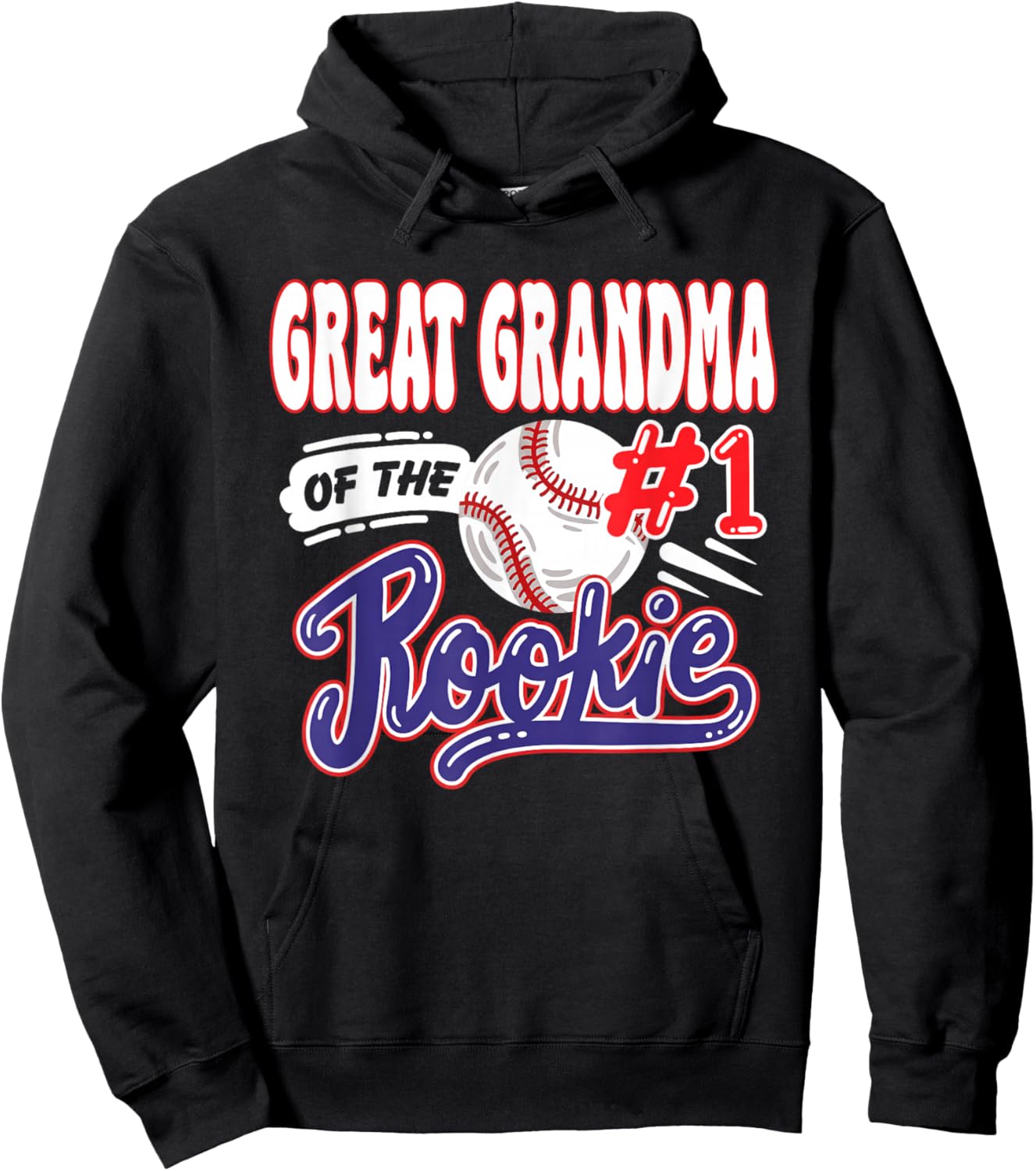 Great Grandma Rookie of Year 1st Bday Baseball Theme Hoodie - Hoodie | Black