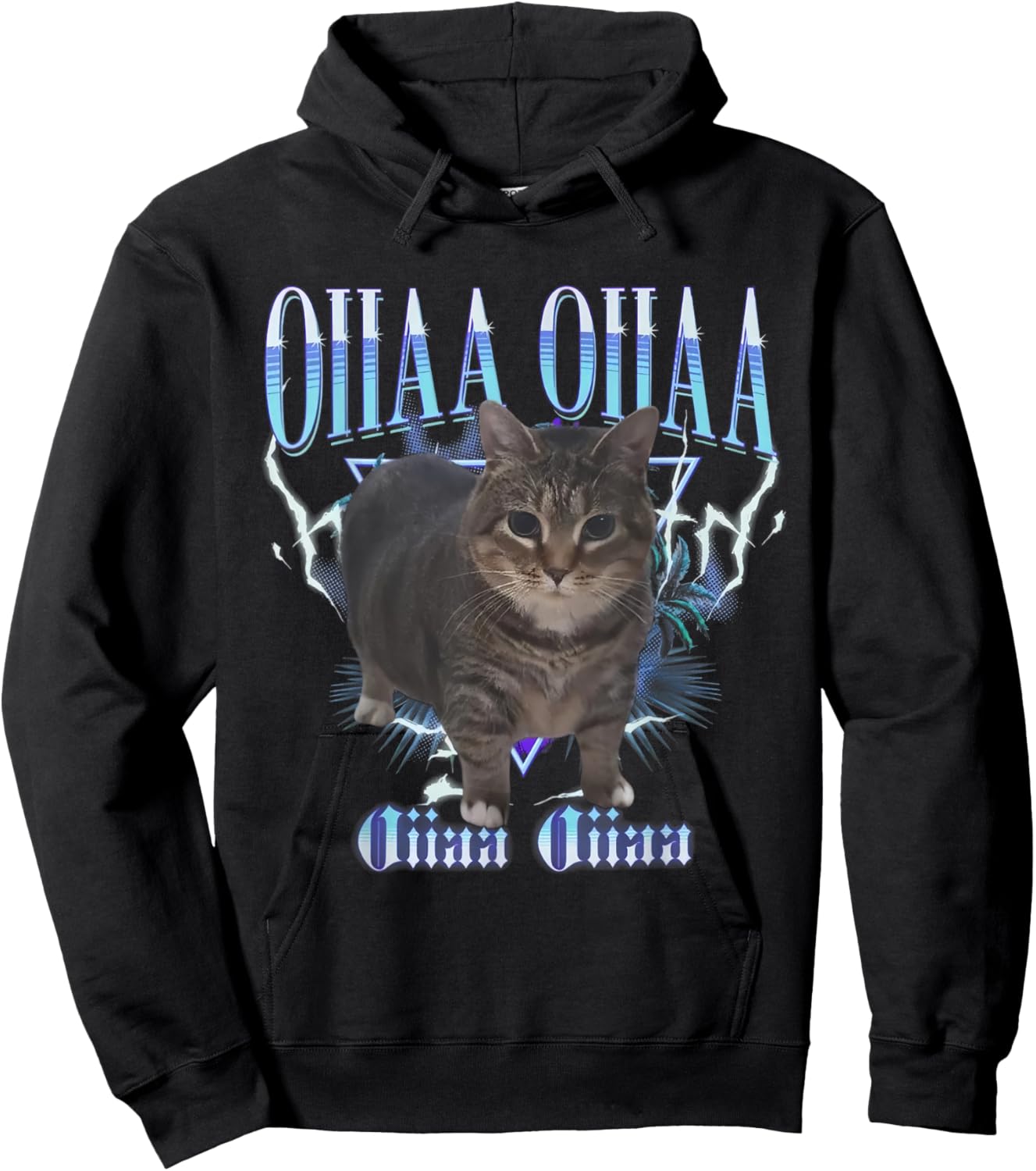 Funny Viral Spining Cat Meme Oiiaa Oiiaa Cat Silly Meme Hoodie - Hoodie | Black