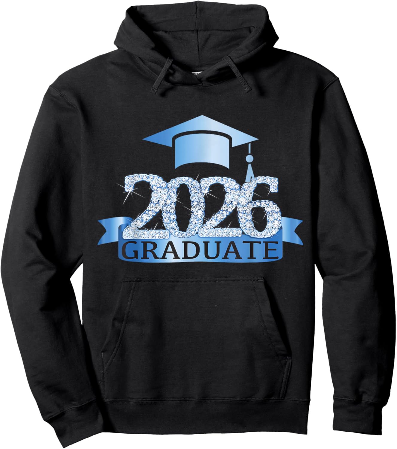 Class Of 2026 Graduate I Senior Year Item White Blue Hoodie - Hoodie | Black