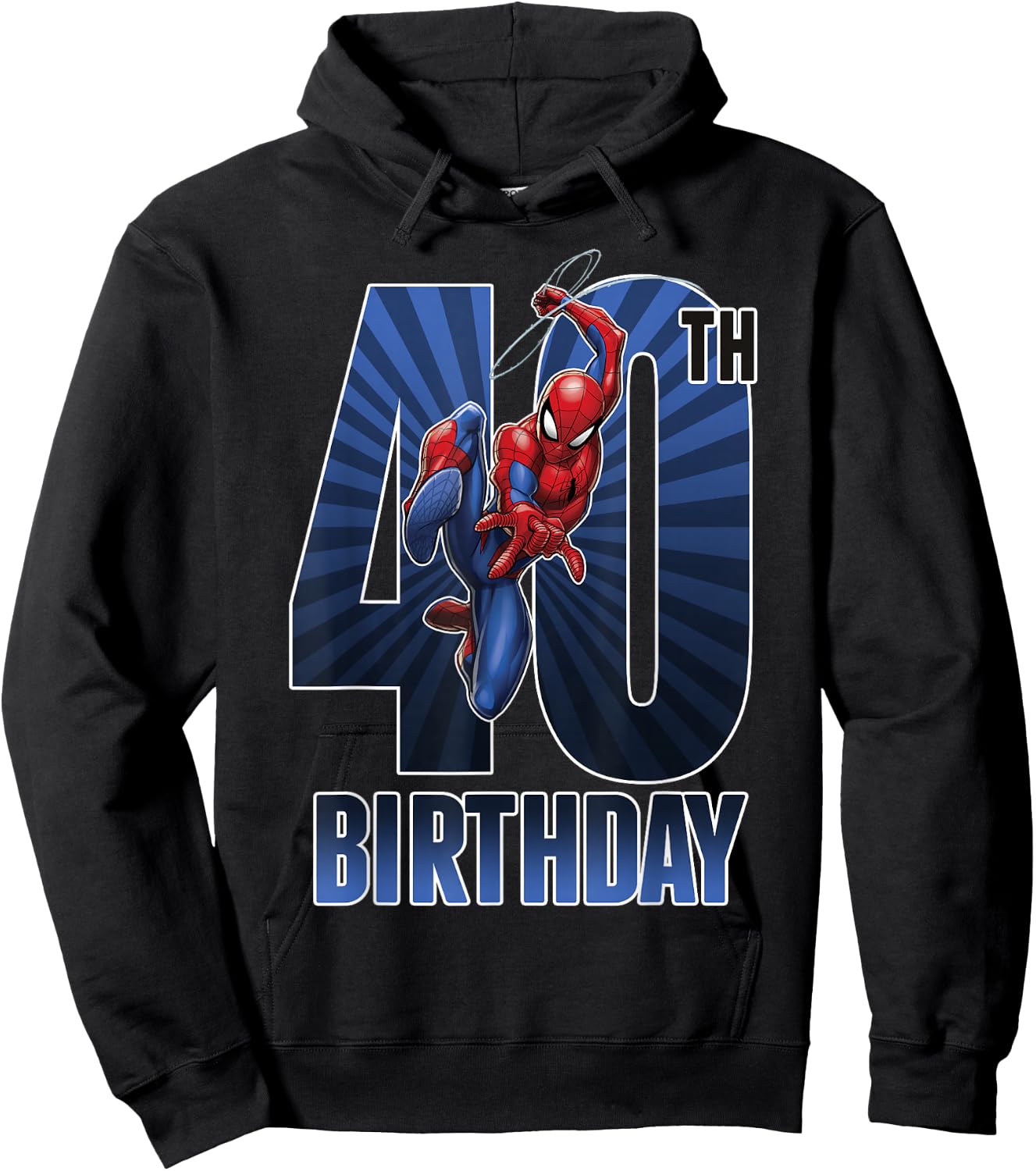 Marvel Spider-Man Swinging 40th Birthday Graphic Hoodie - Hoodie | Black