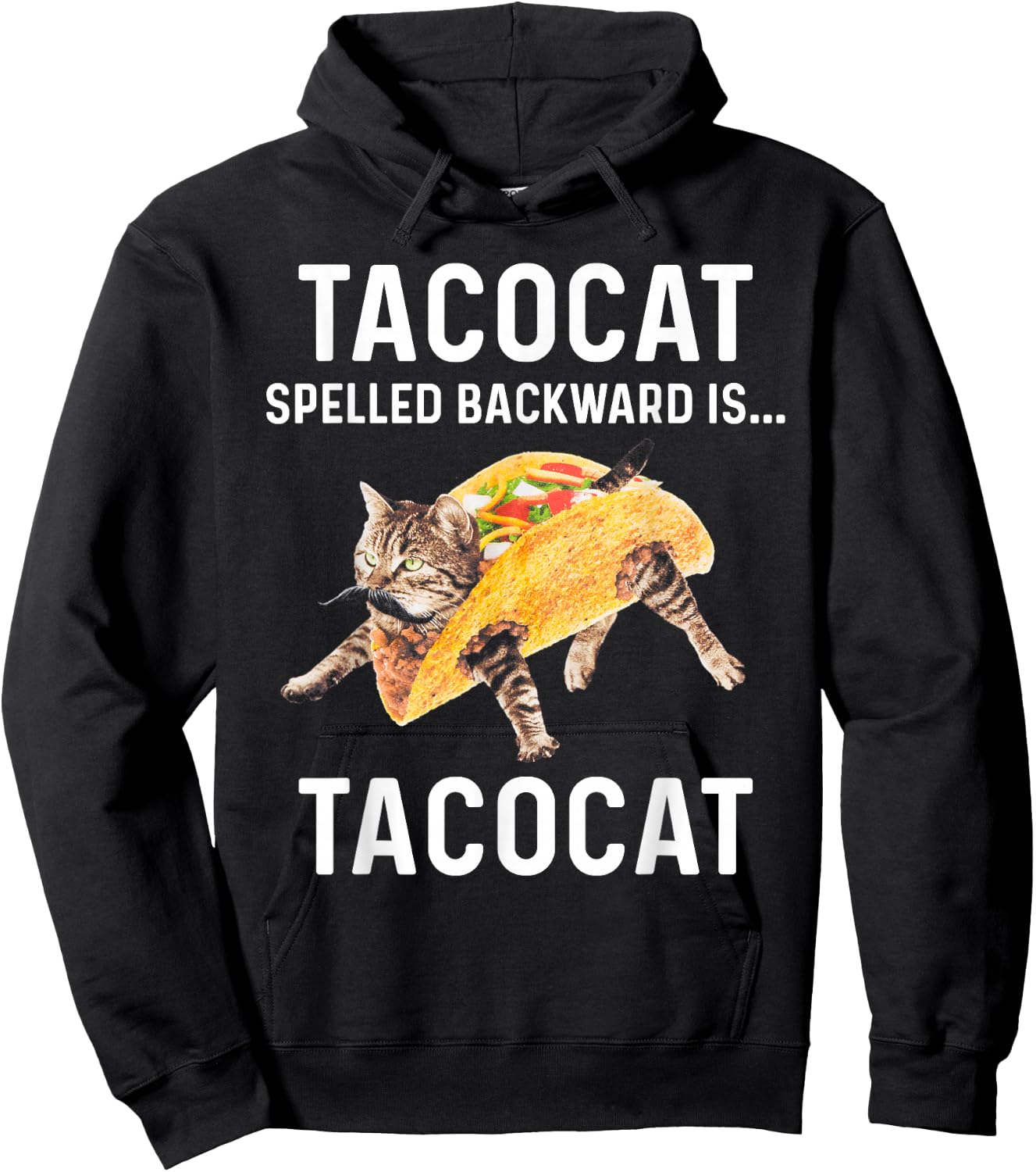 Tacocat Spelled Backward Is Tacocat - Love Cat And Taco Hoodie - Hoodie | Black