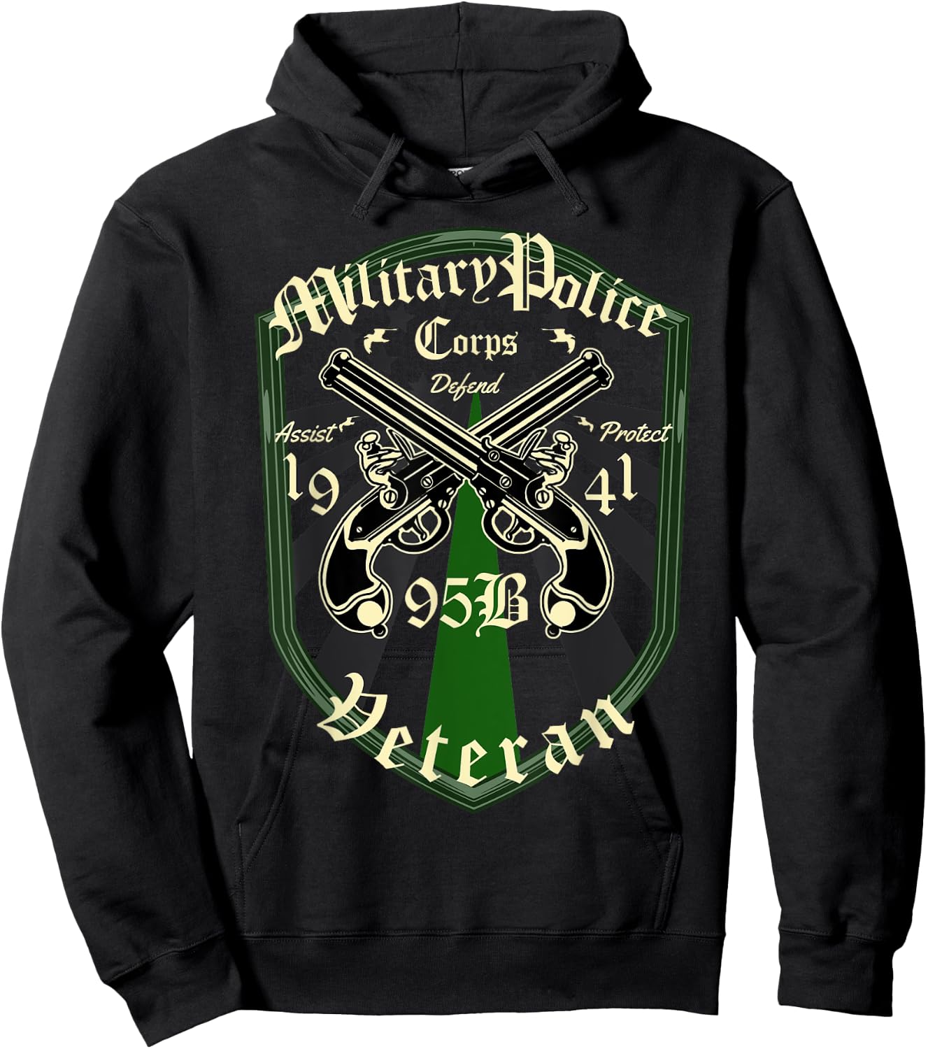 Military Police 95 Bravo Veteran Hoodie - Hoodie | Black