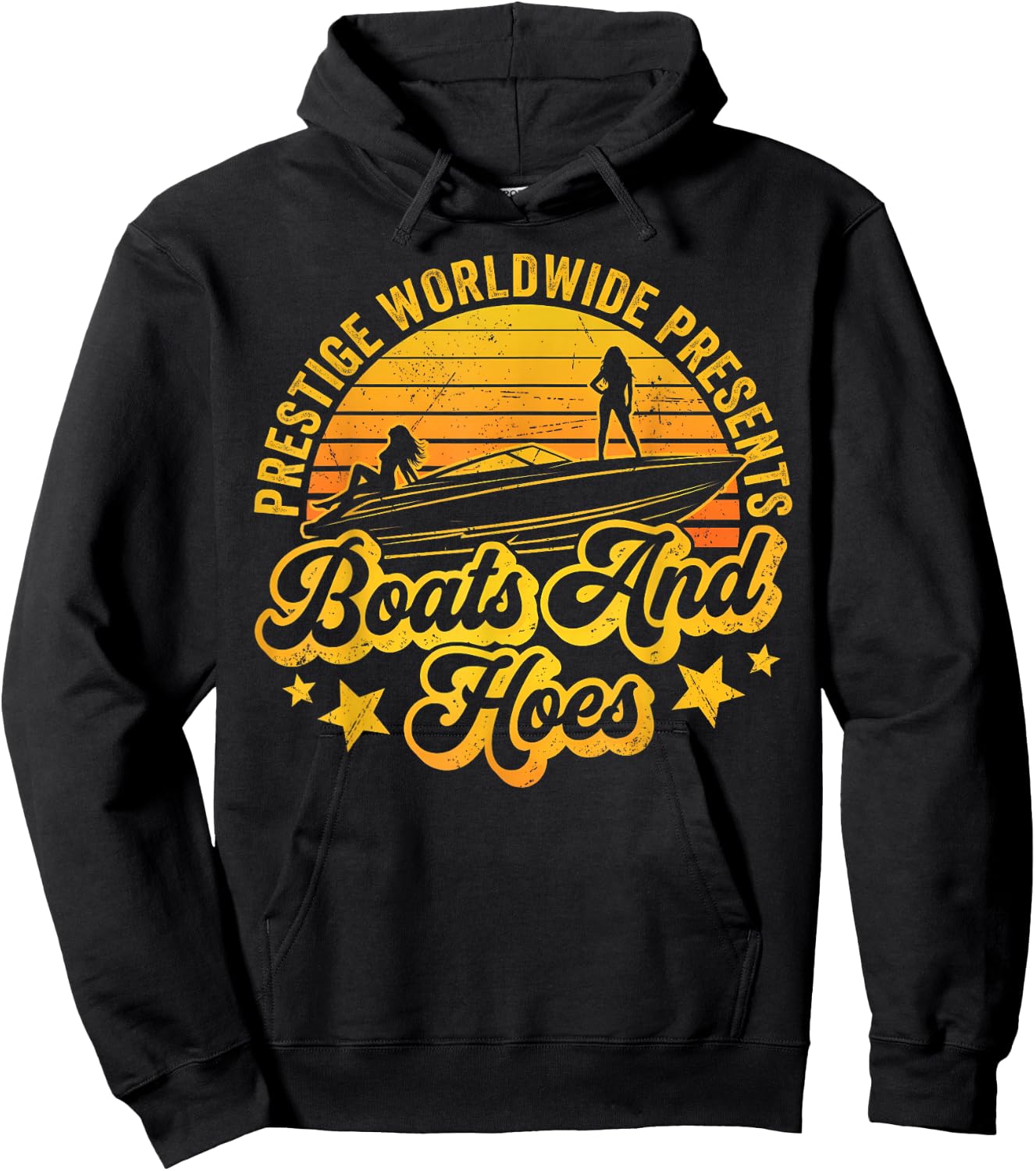Retro Vintage, Prestige Worldwide Boats and Hoes Hoodie - Hoodie | Black