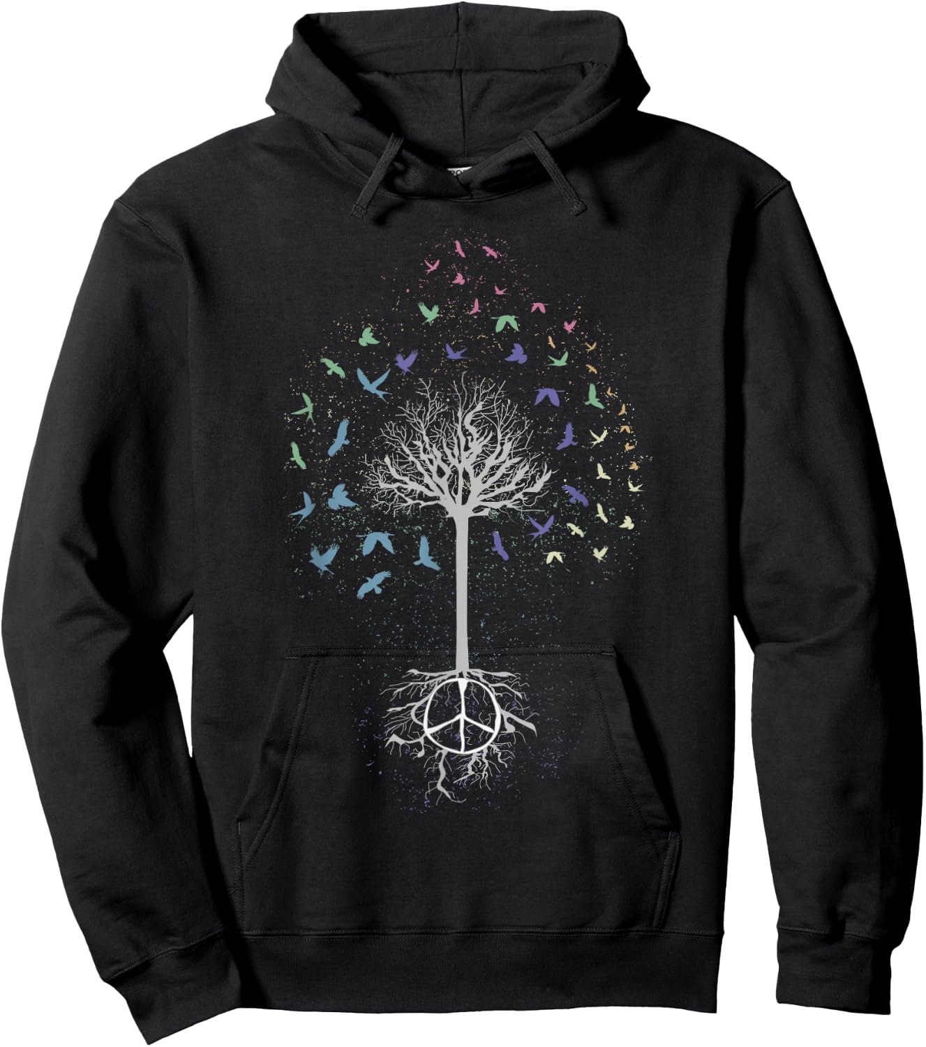 World Peace Tree Freedom Dove Birds Environment Hoodie - Hoodie | Black