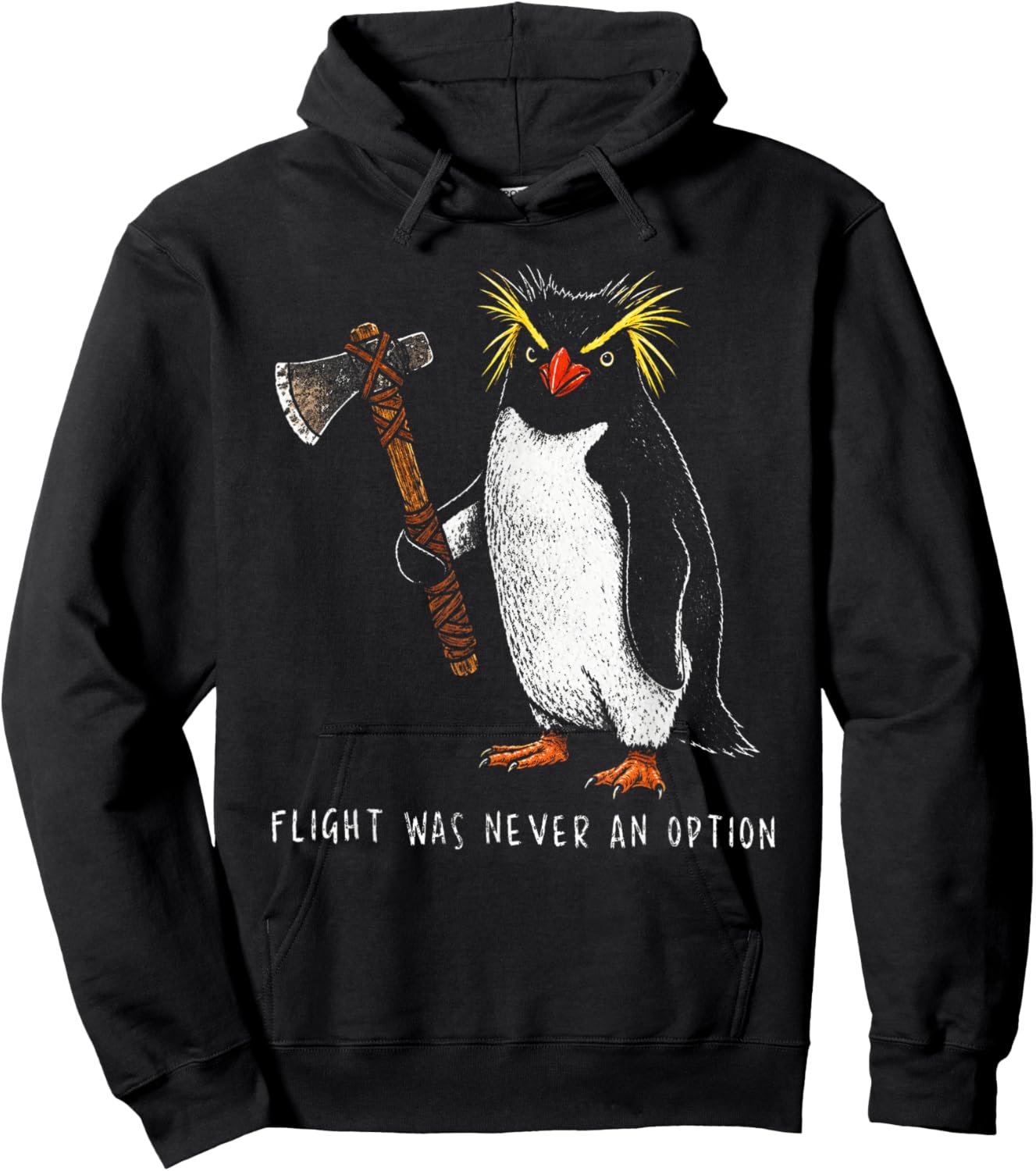 Flight was Never an Option Rockhopper Penguin Knife Meme Hoodie - Hoodie | Black