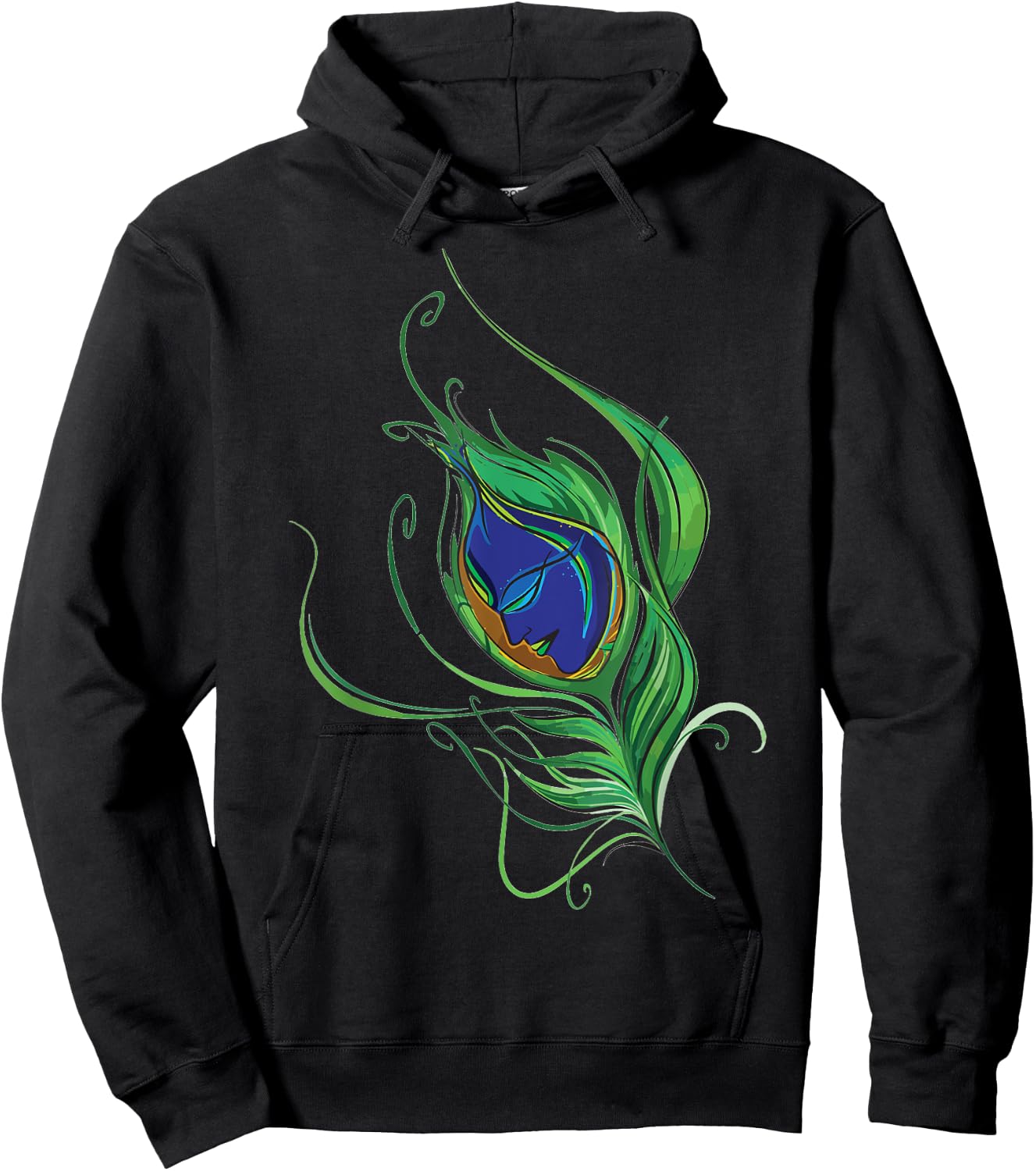 Artistic Peacock Feather Lord Krishna . Hoodie - Hoodie | Black