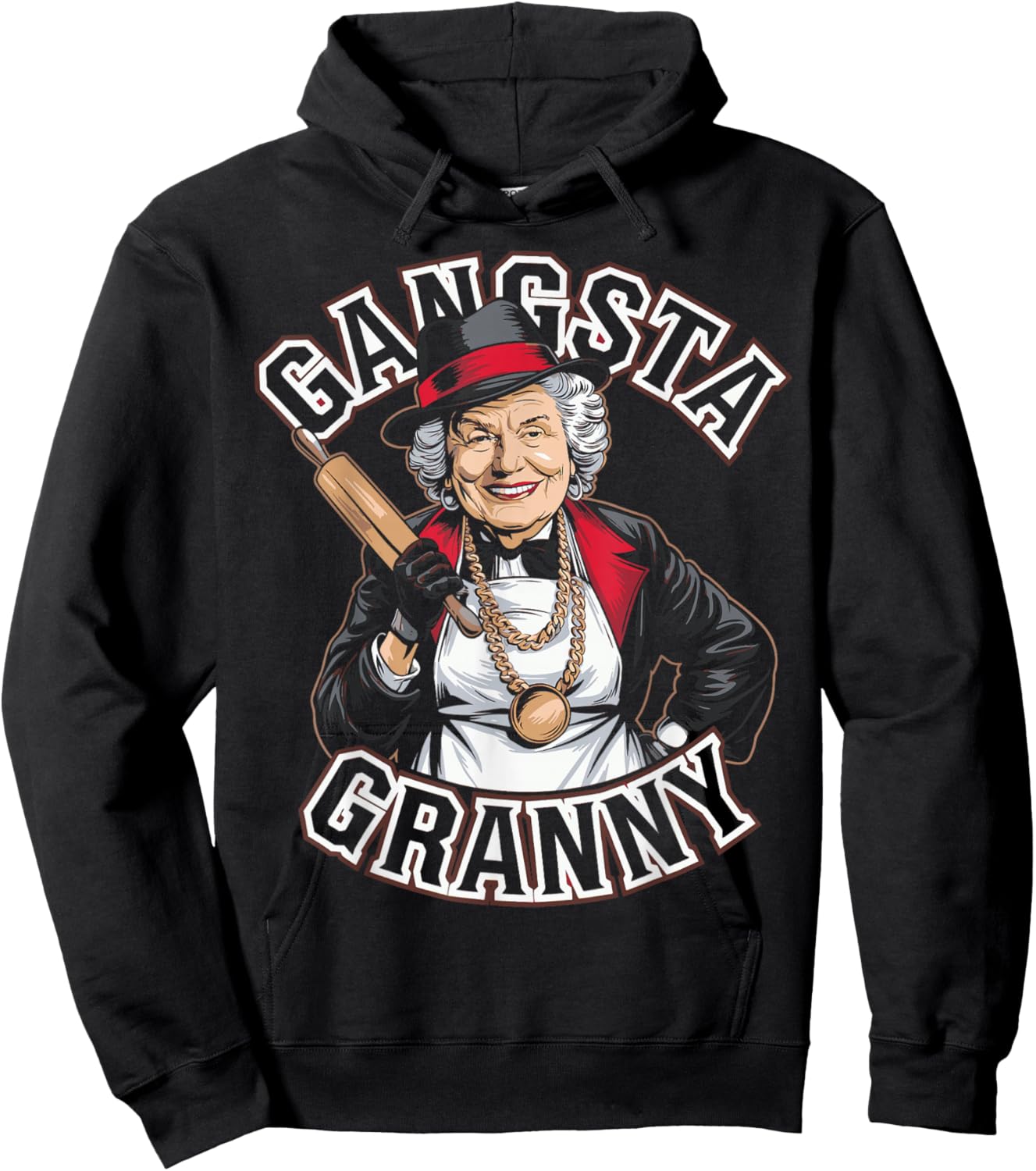 Emo Gangsta Granny Gangster Grandmother for Grandma Grammy Hoodie - Hoodie | Black