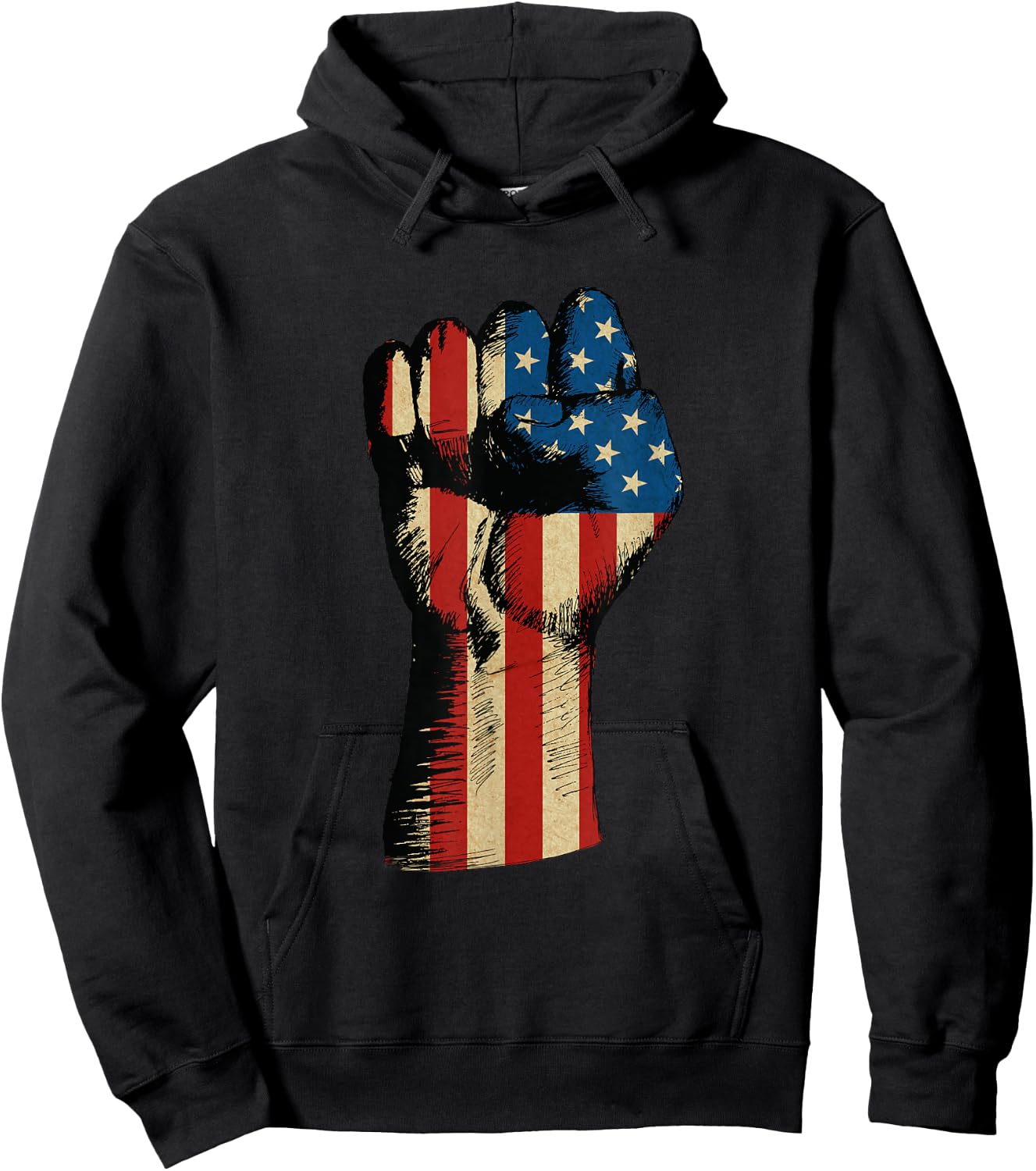 Patriotic Fist USA Flag Hoodie - Hoodie | Black