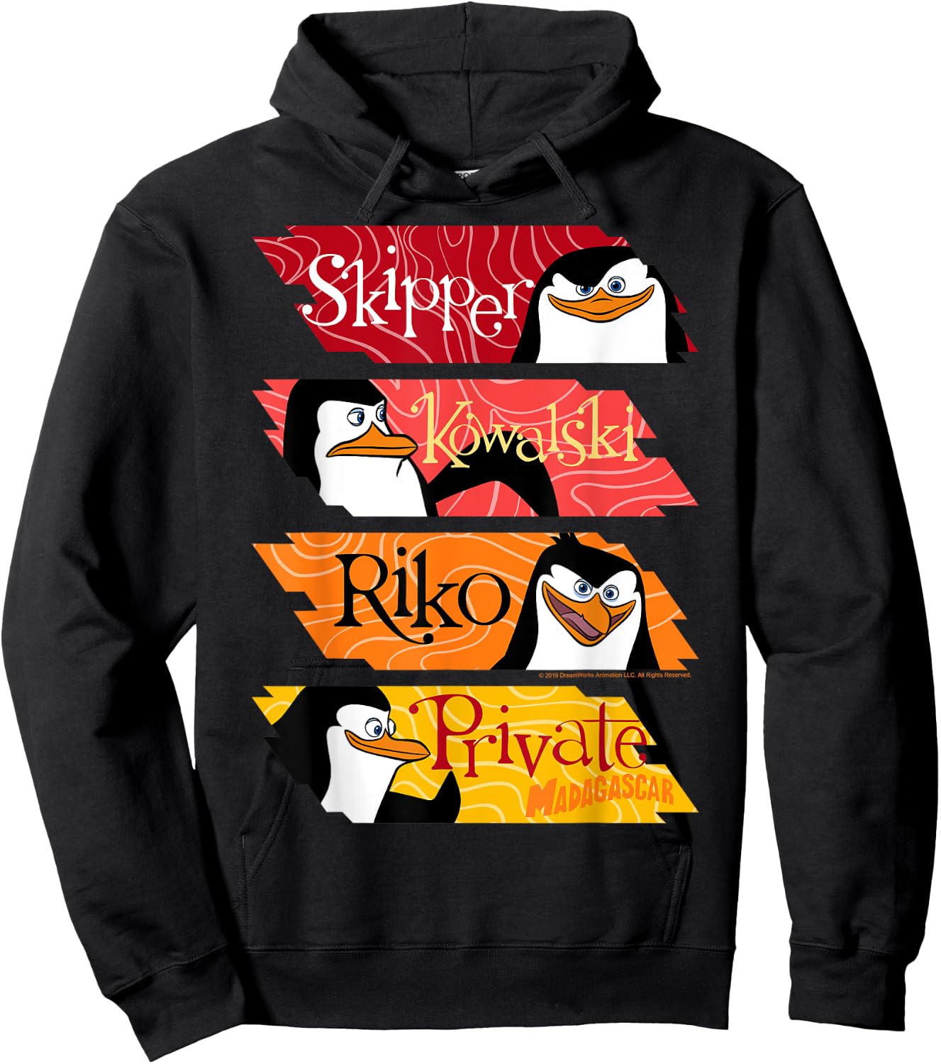 Madagascar Penguins Name Panels Poster Hoodie - Hoodie | Black