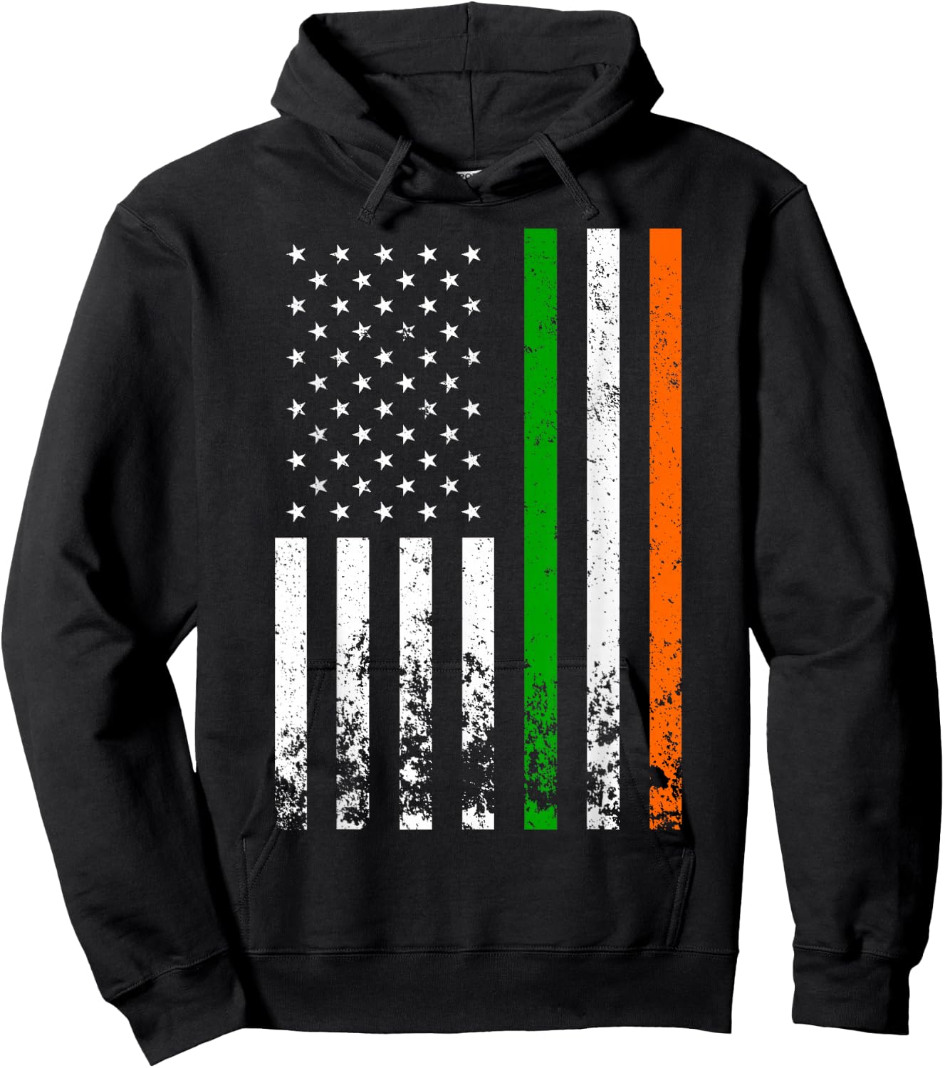 Irish American Flag Ireland Flag ST Patrick's Day Gift Lucky Small Hoodie - Hoodie | Black