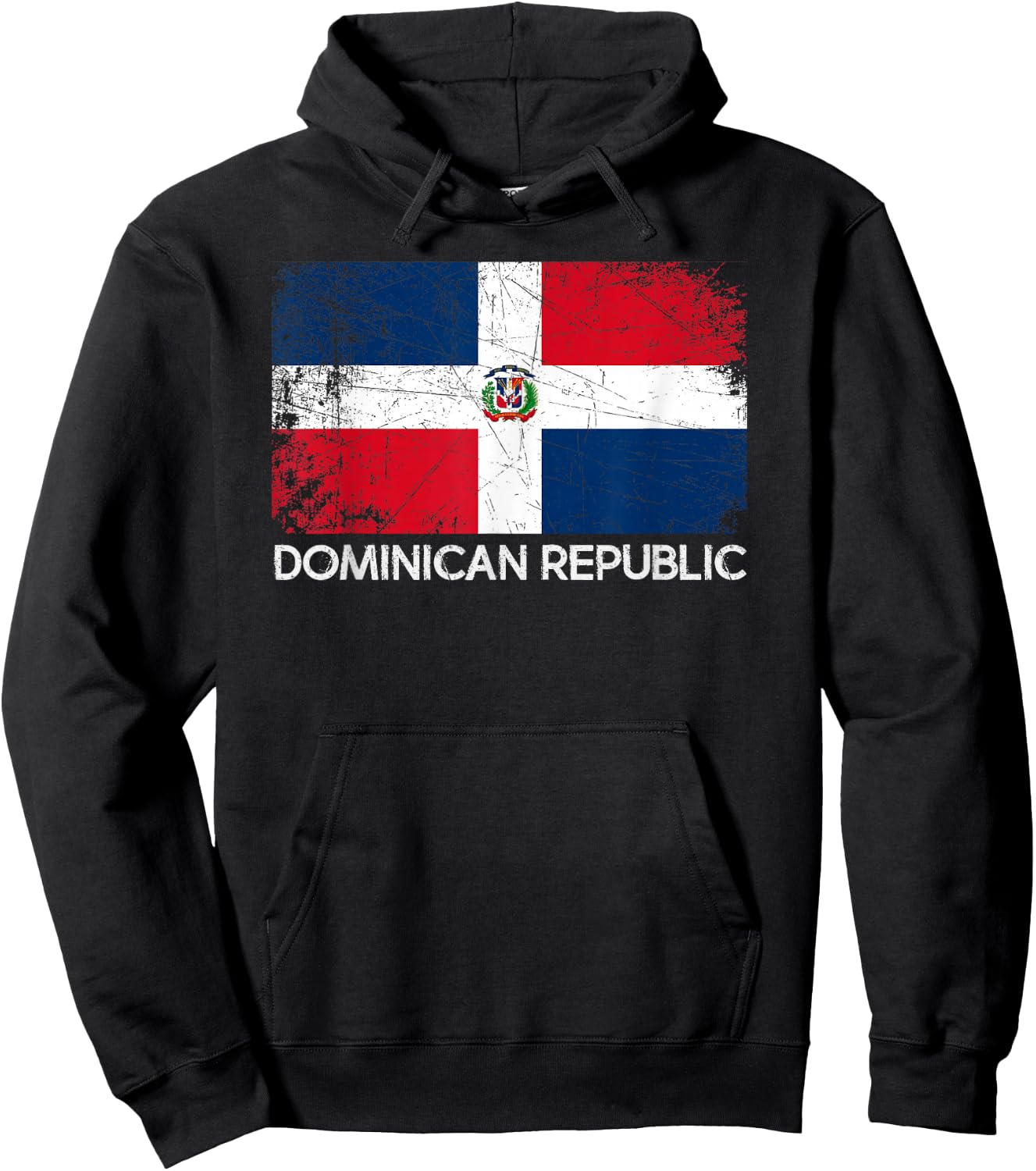 Dominican Flag | Vintage Made in Dominican Republic Small Hoodie - Hoodie | Black