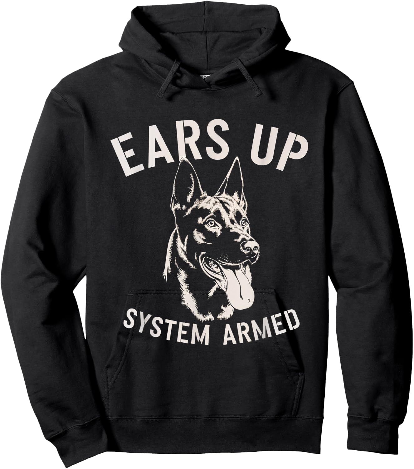 Ears Up System Armed Dog Military Pet Protection Men Women Hoodie - Hoodie | Black