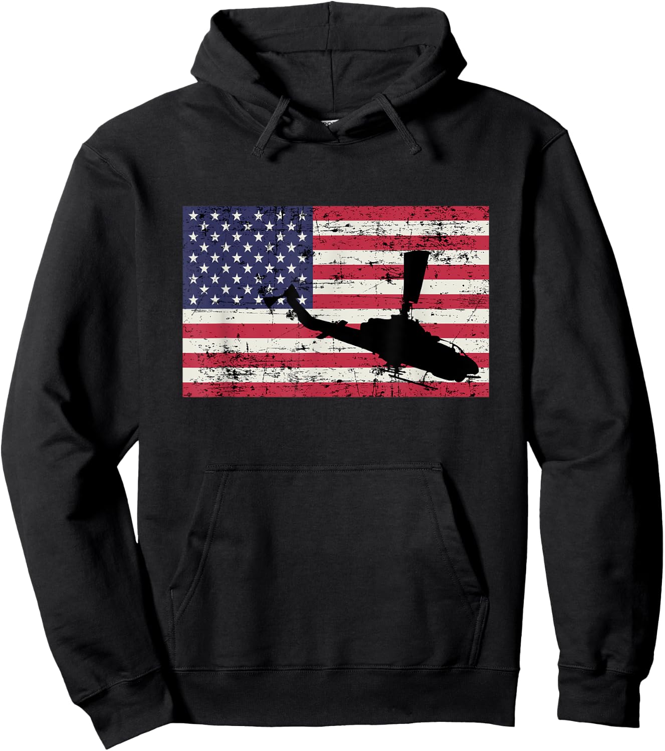 Patriotic AH-1 Cobra Attack Helicopter American flag Women Kids Men Hoodie - Hoodie | Black