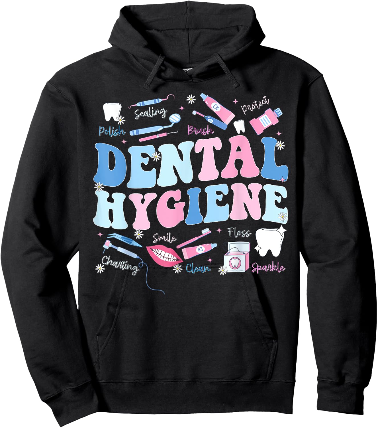 Funny Oral Hygiene National Dental Hygiene Month Hoodie - Hoodie | Black