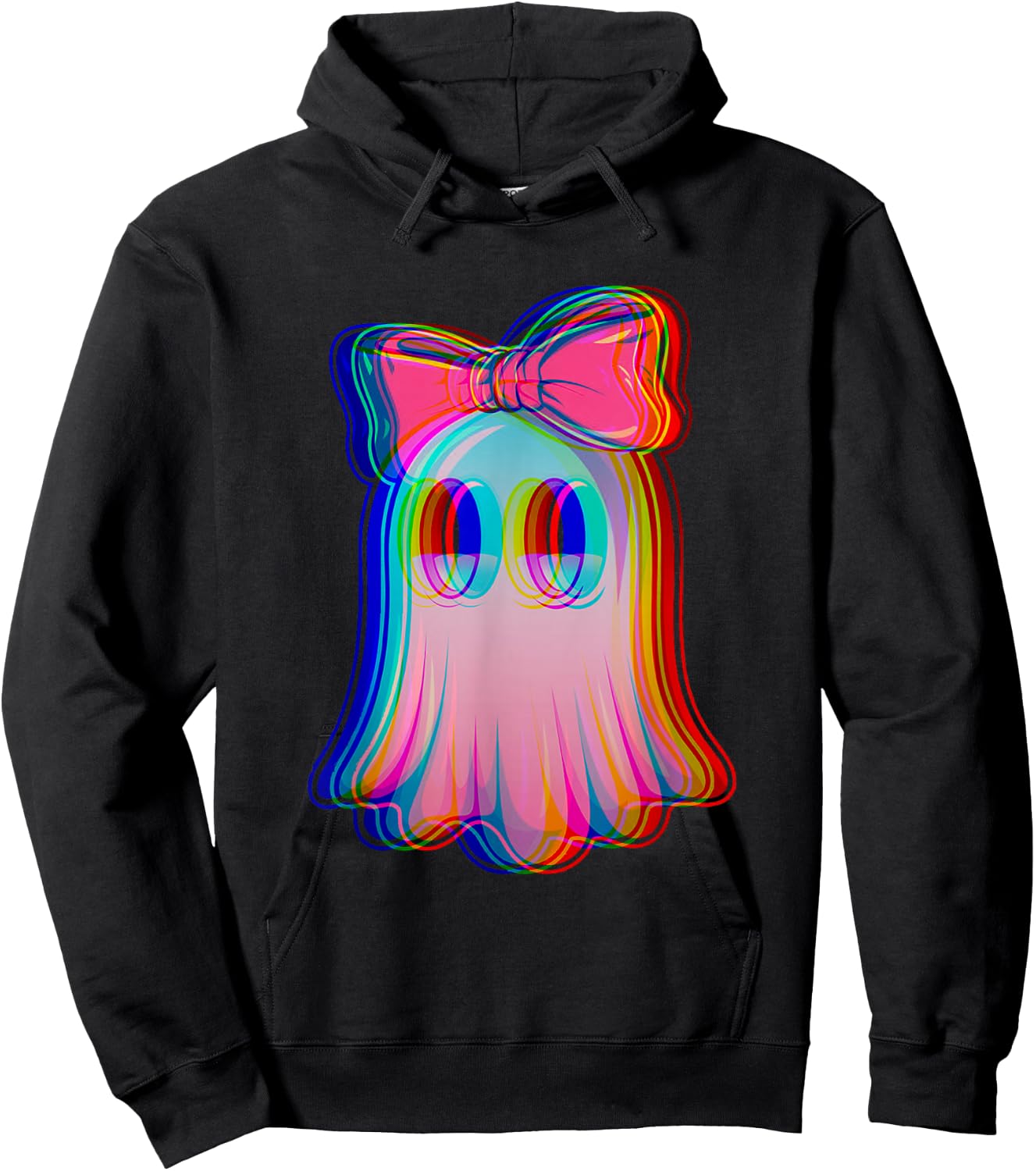 Funny Ghost Trippy Vaporwave Halloween Techno Rave Party Hoodie - Hoodie | Black