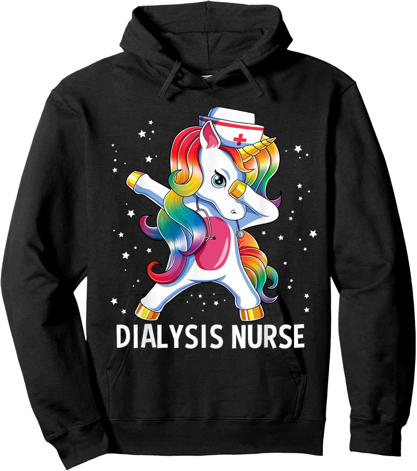 Dabbing Unicorn Funny Dialysis Nurse Hoodie - Hoodie | Black