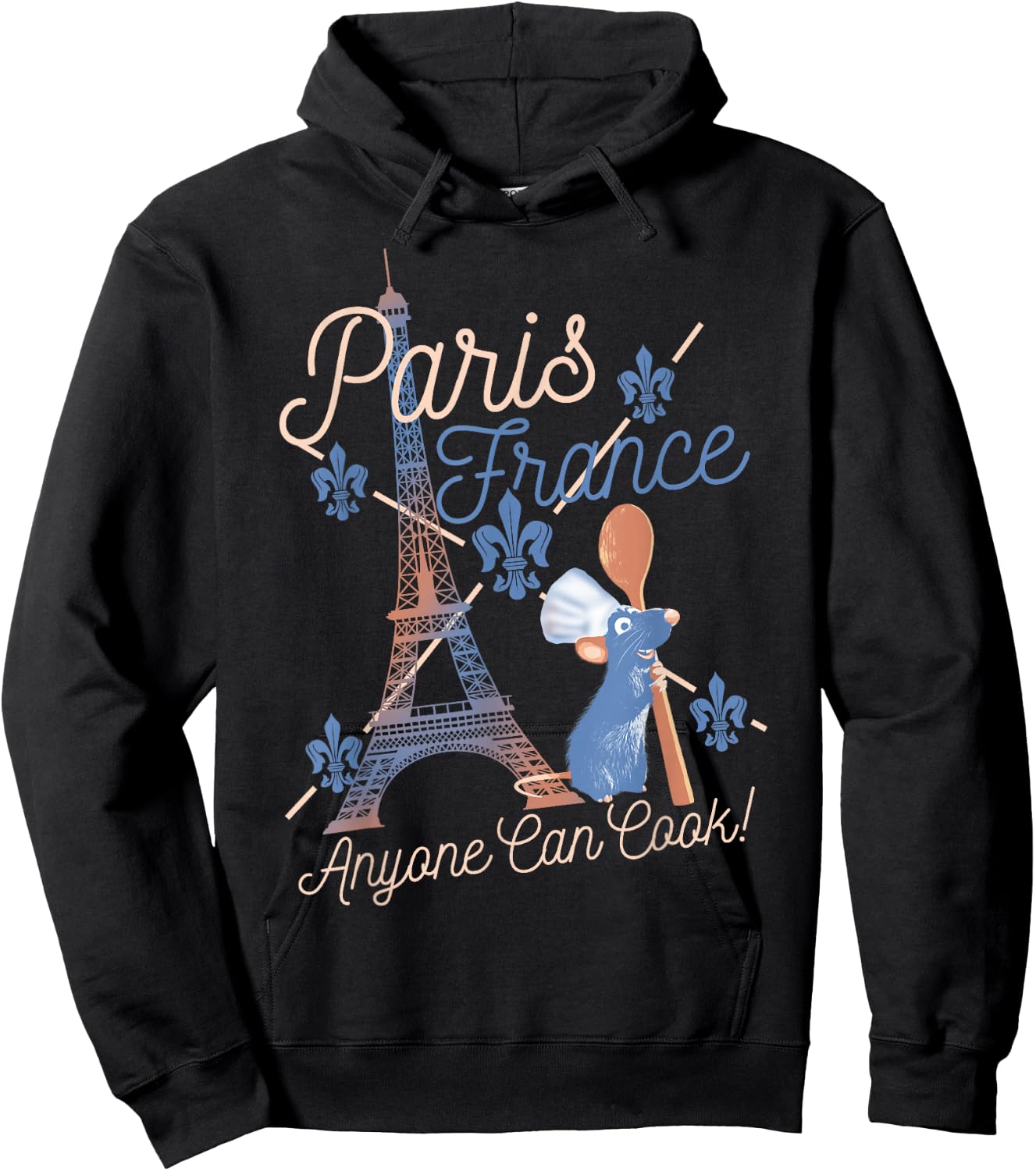 Disney Pixar Ratatouille Remy Paris France Poster Small Hoodie - Hoodie | Black