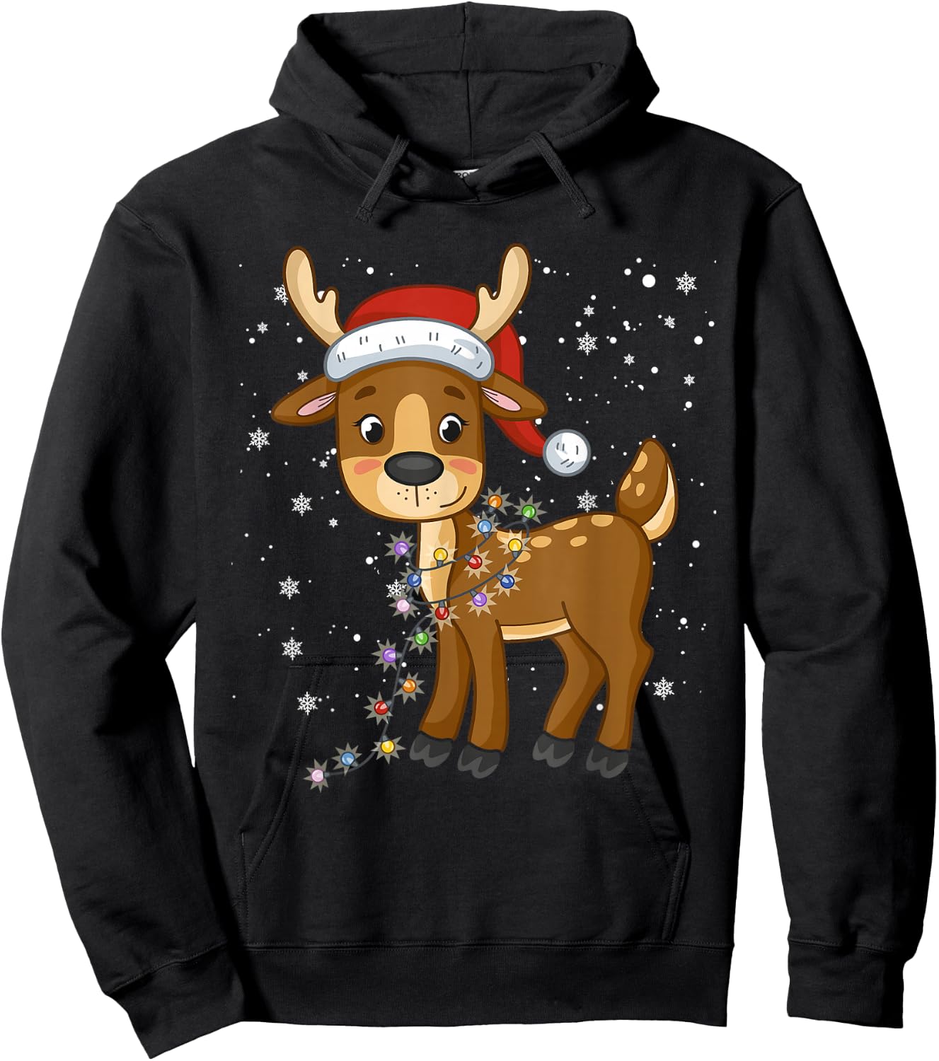 Rudolph The Red Nose Reindeer For Kids And Christmas Fan Hoodie - Hoodie | Black