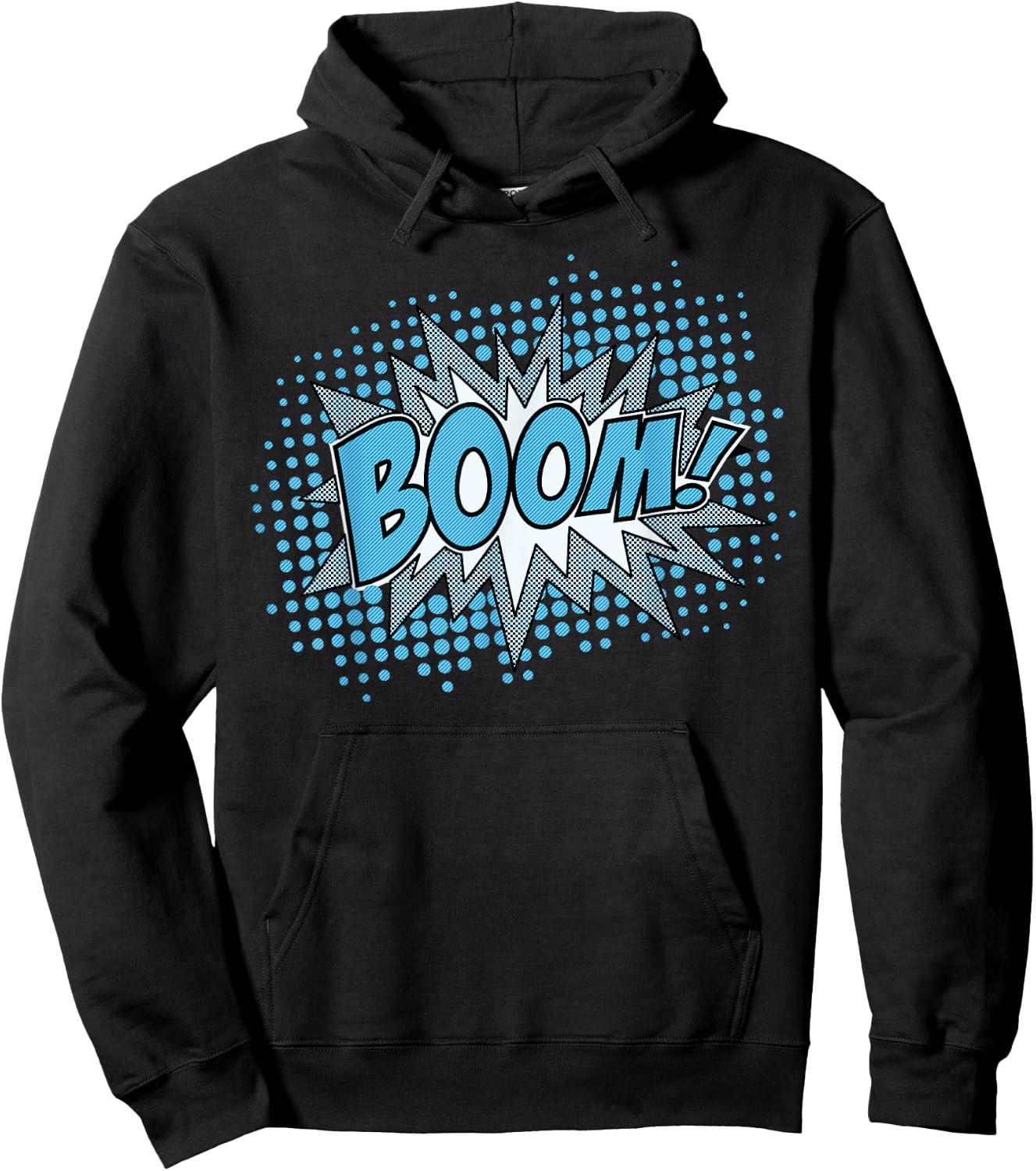 Comic Boom Bang Pow Kaboom Explosion Speech Bubble Vintage Hoodie - Hoodie | Black