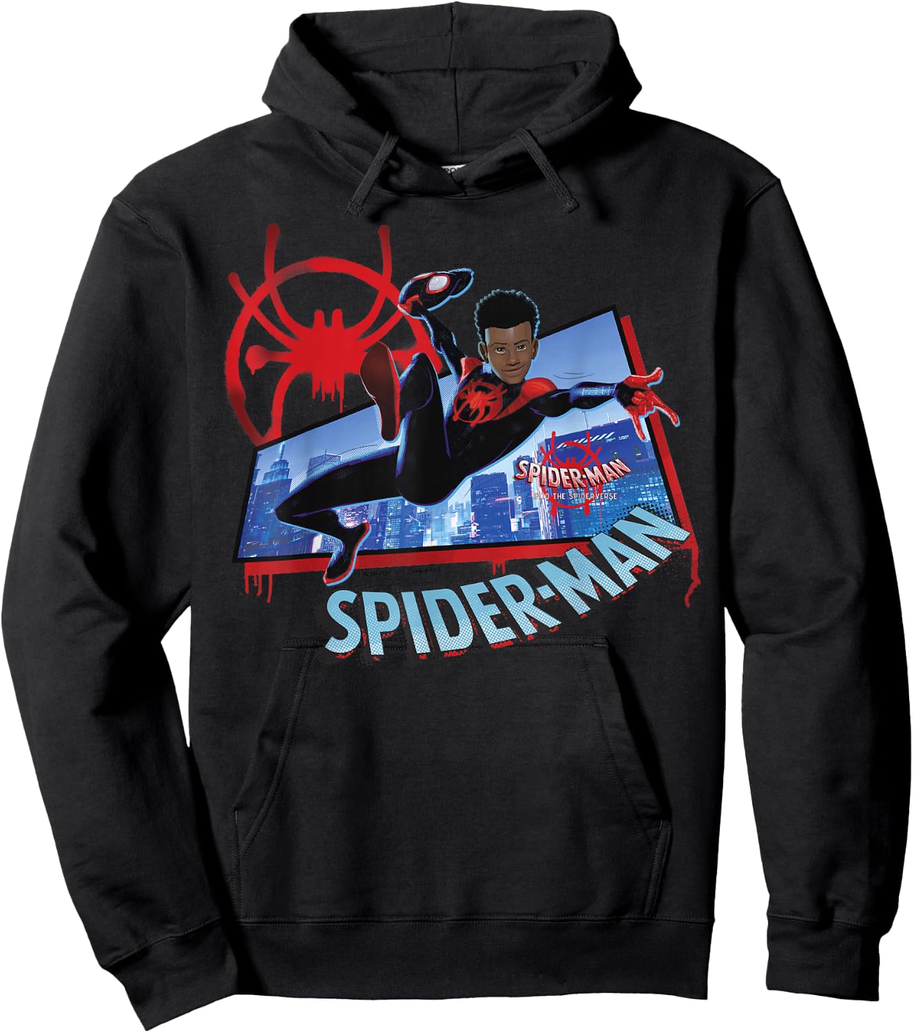 Marvel Spider-Man Into The Spider-Verse Miles Kick Hoodie - Hoodie | Black