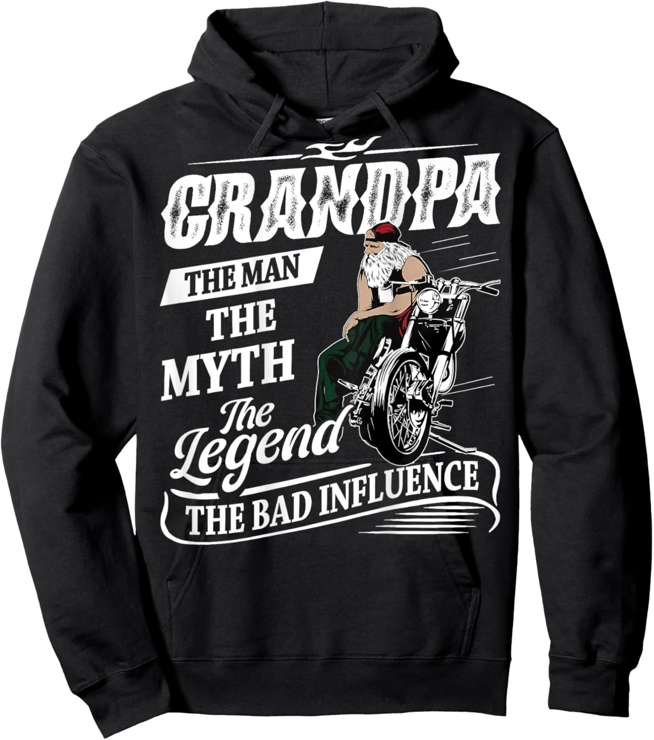 Biker Grandpa The Man Myth Legend Motorcycle Old Biker Hoodie - Hoodie | Black