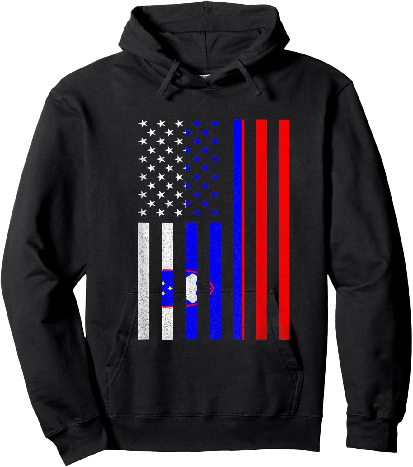 Slovenia America USA Slovenian Flag Slovenian Roots Hoodie - Hoodie | Black