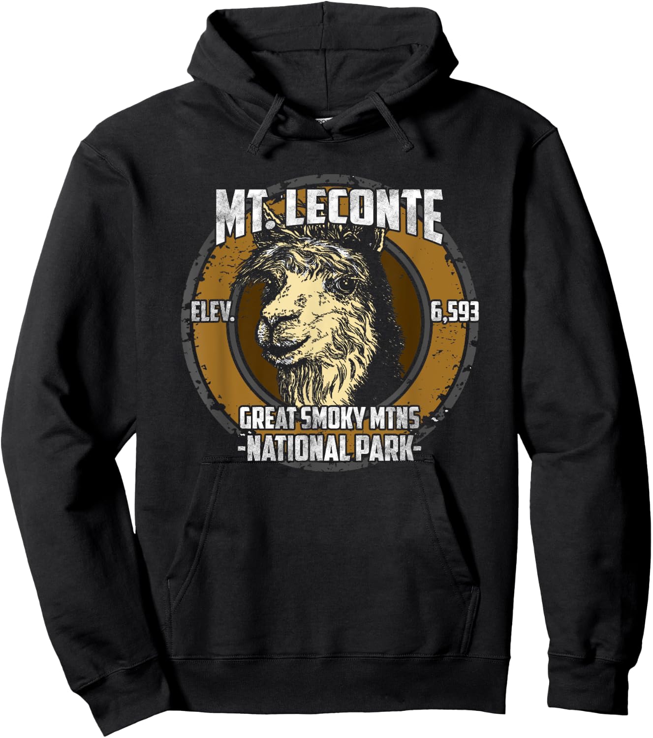 Mount Mt LeConte Llama Alpaca Smoky Mountains T Shirt Hoodie - Hoodie | Black