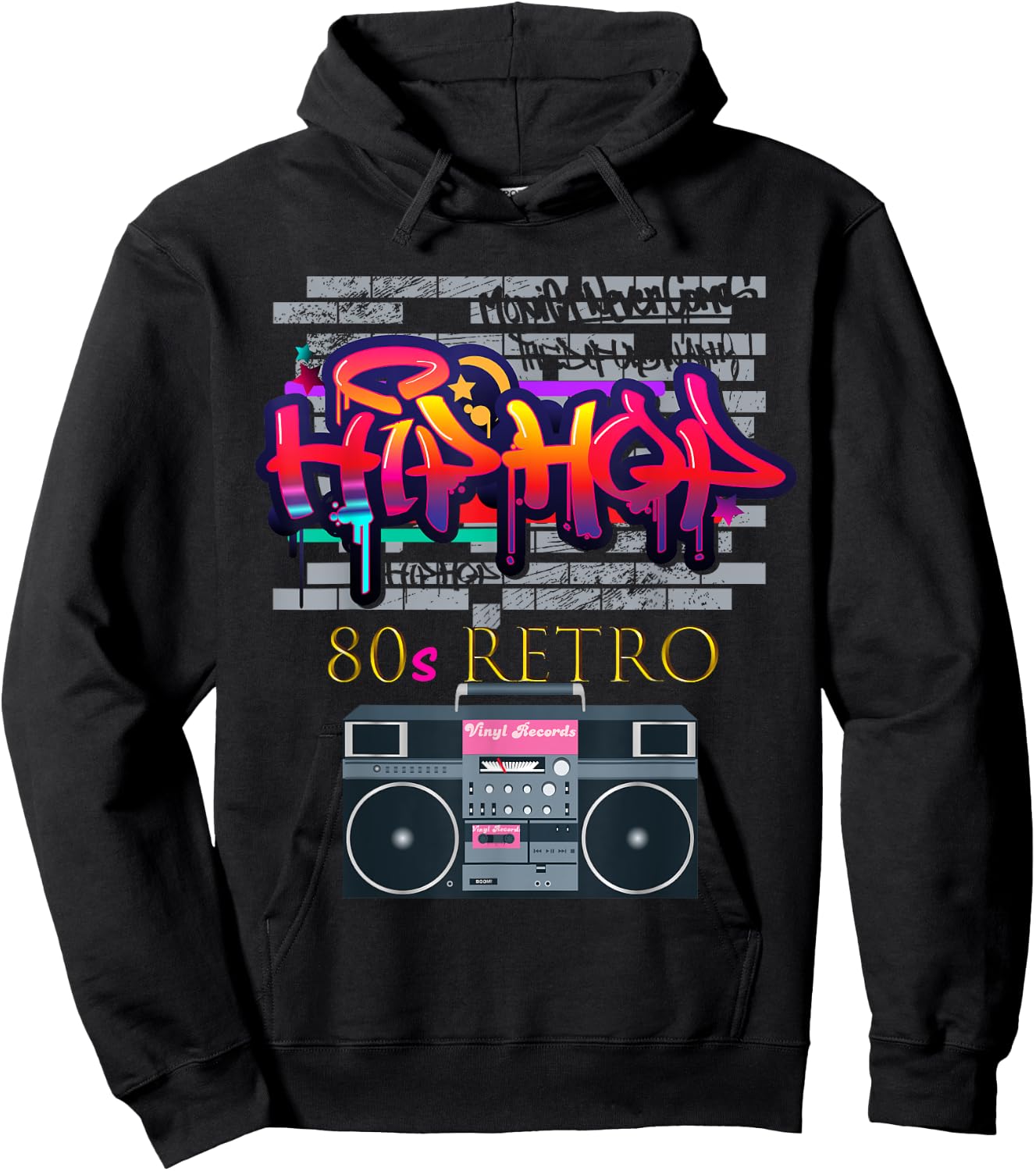 Women CUTE: Hip Hop 80s Costume Shirt Party Outfit Gift Hoodie - Hoodie | Black