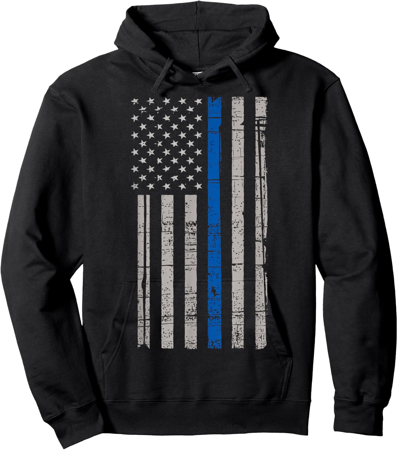 Police United Shirts - Thin Blue Line Police Flag Hoodie - Hoodie | Black