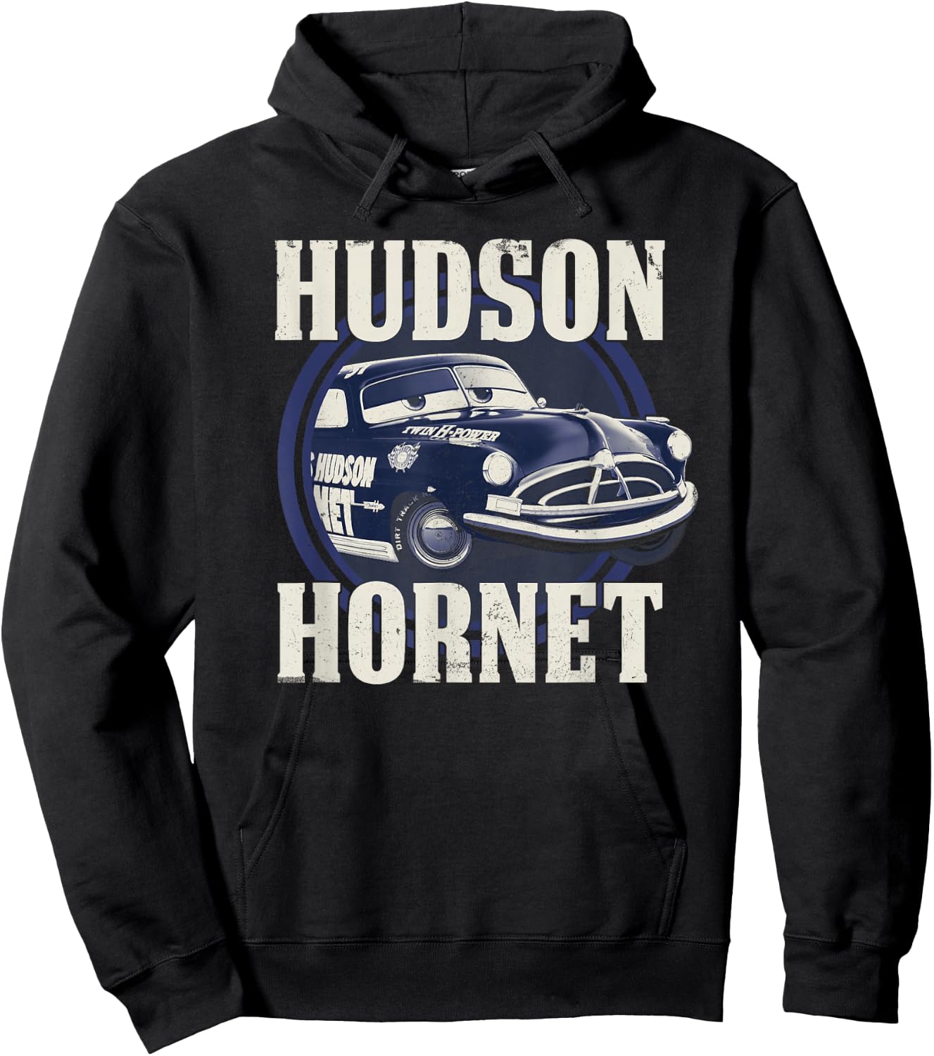 Disney Pixar Cars Hudson Hornet Vintage Race Car Badge Hoodie - Hoodie | Black