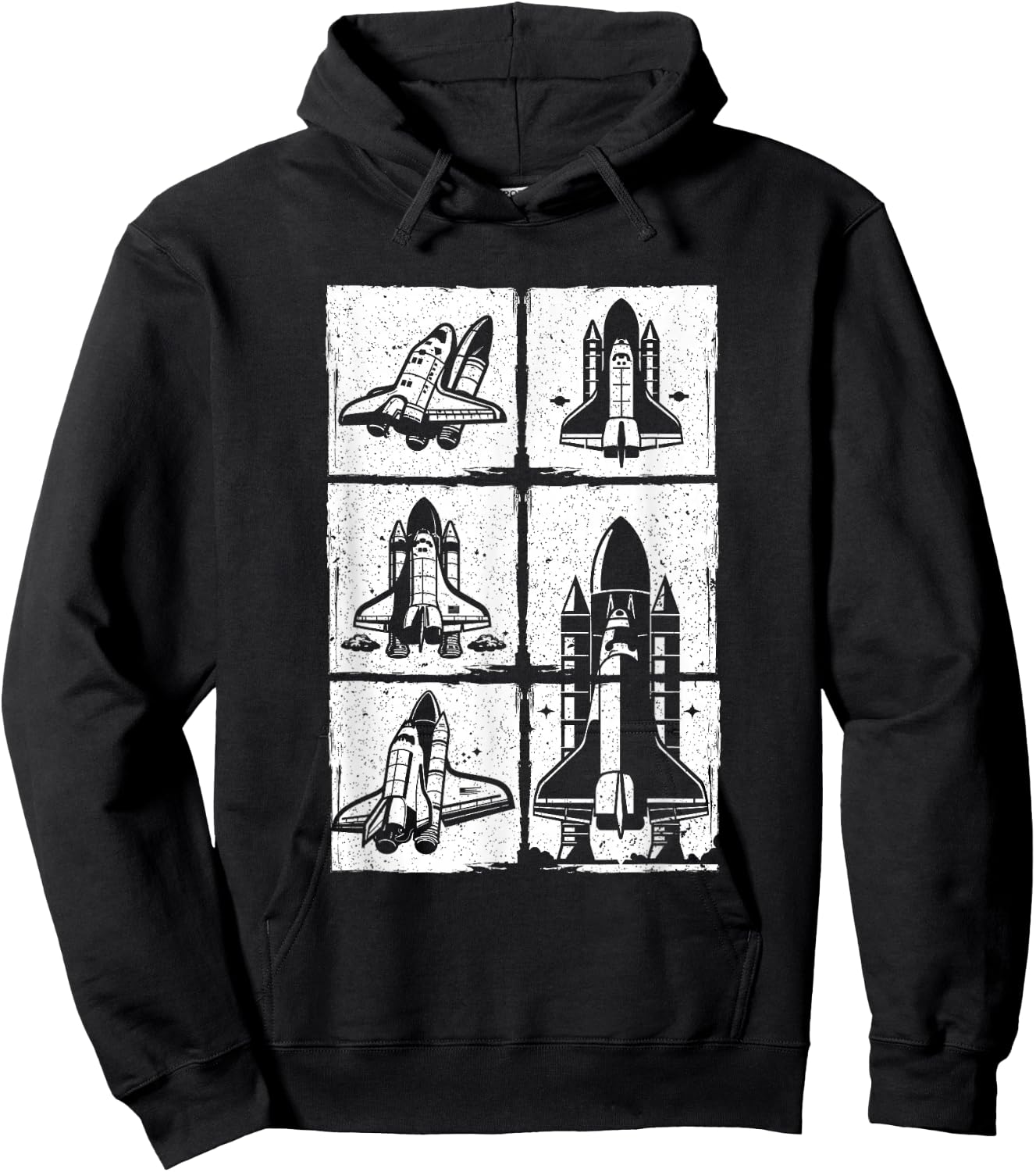 Vintage Retro Space Shuttle Hoodie - Hoodie | Black