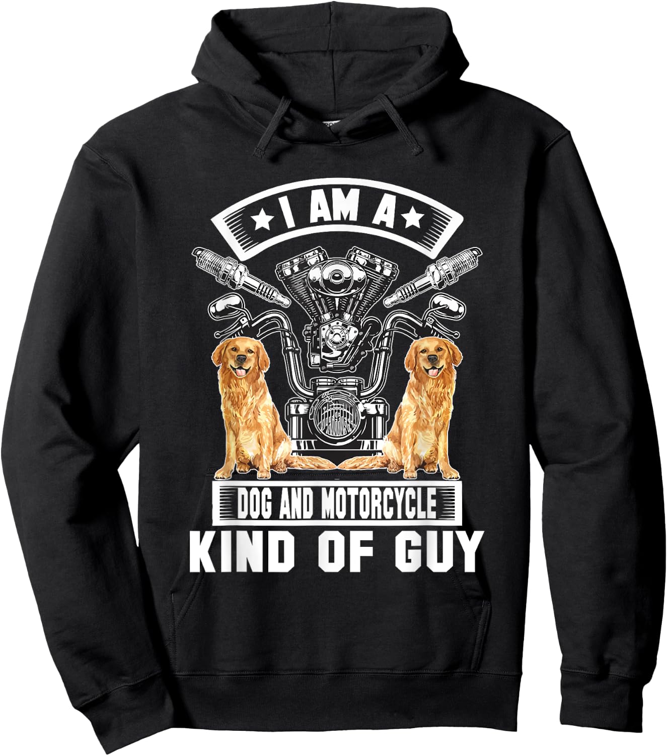 Motorcycle And Dog Bike Riding Dad Biker Labrador Men Women Hoodie - Hoodie | Black