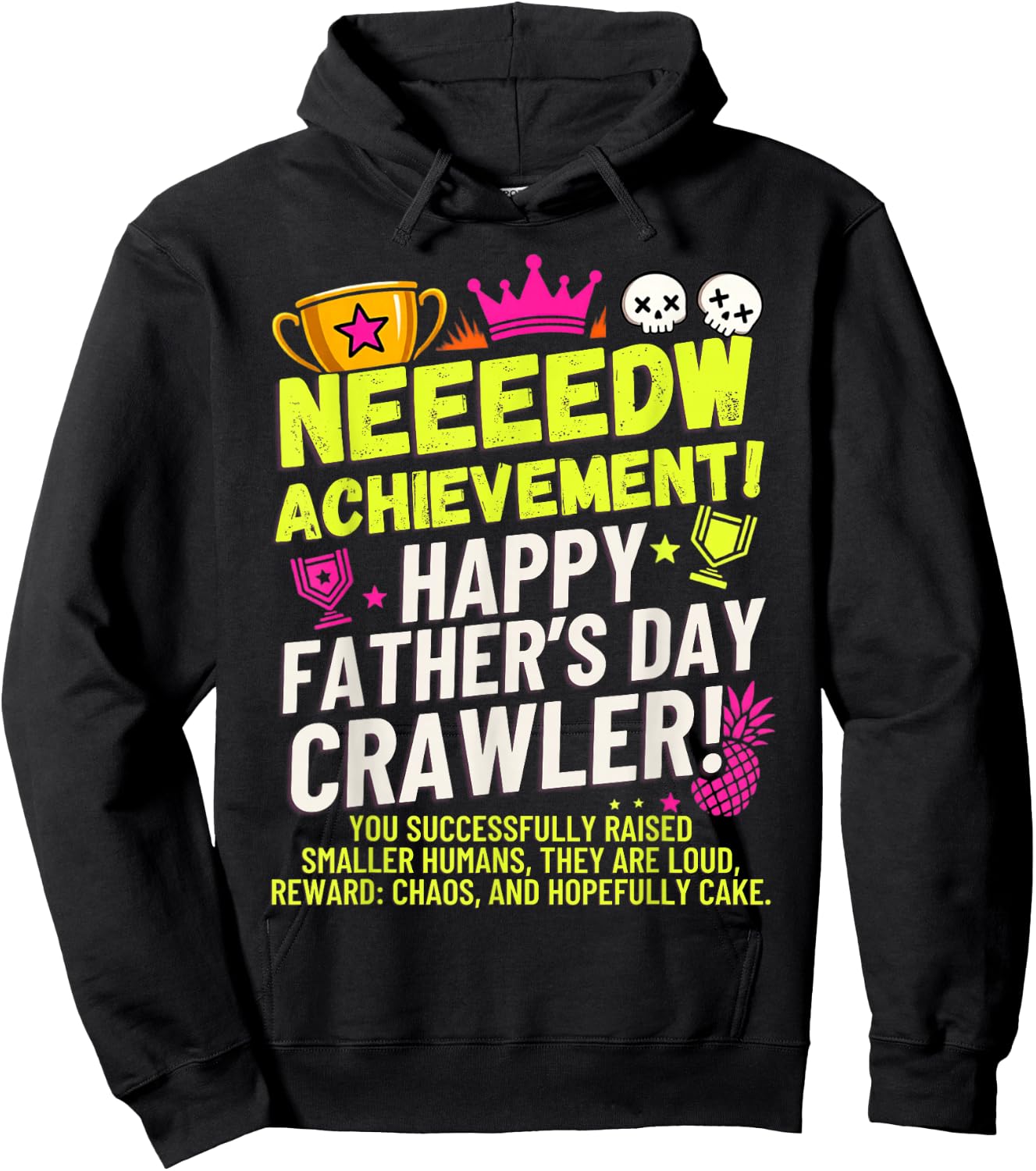 Happy Fathers Day Crawler New Achievement Gamer Dad USA Hoodie - Hoodie | Black
