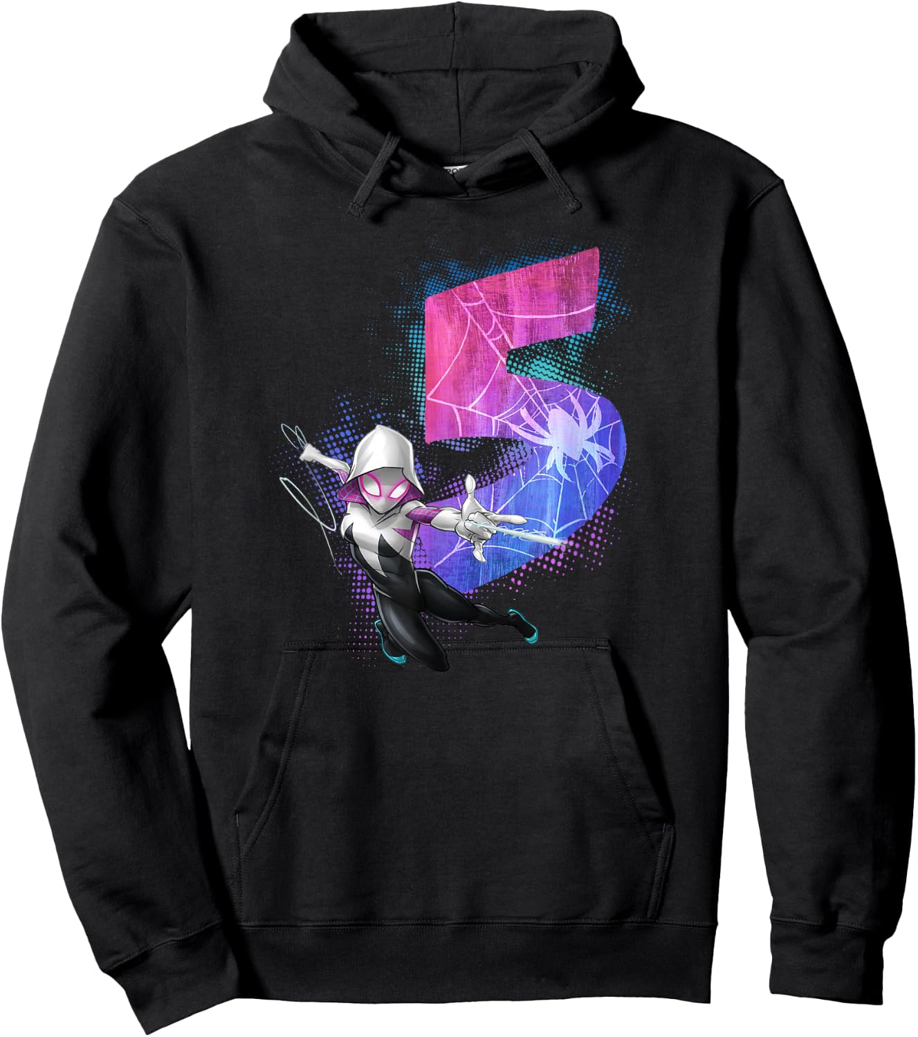 Marvel Ghost Spider Gwen Stacy 5th Birthday Graphic Hoodie - Hoodie | Black