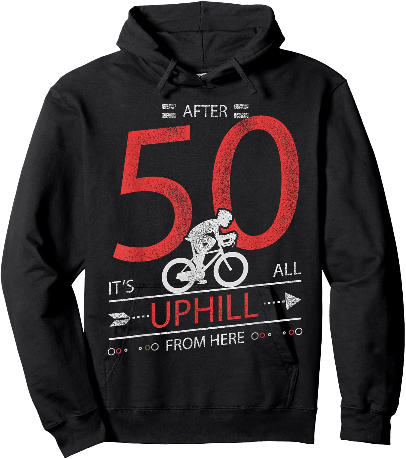 Funny Cyclist Gift T Shirt 50 years old 50th Birthday Hoodie - Hoodie | Black