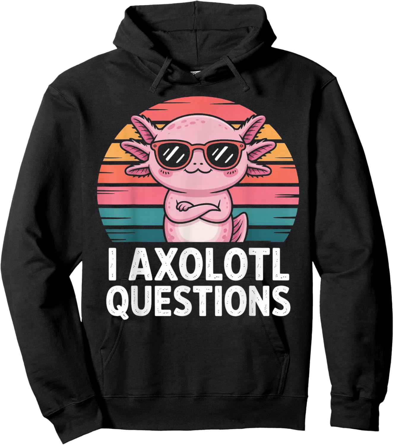 Cute Axolotl Pun Retro Vintage Hoodie - Hoodie | Black
