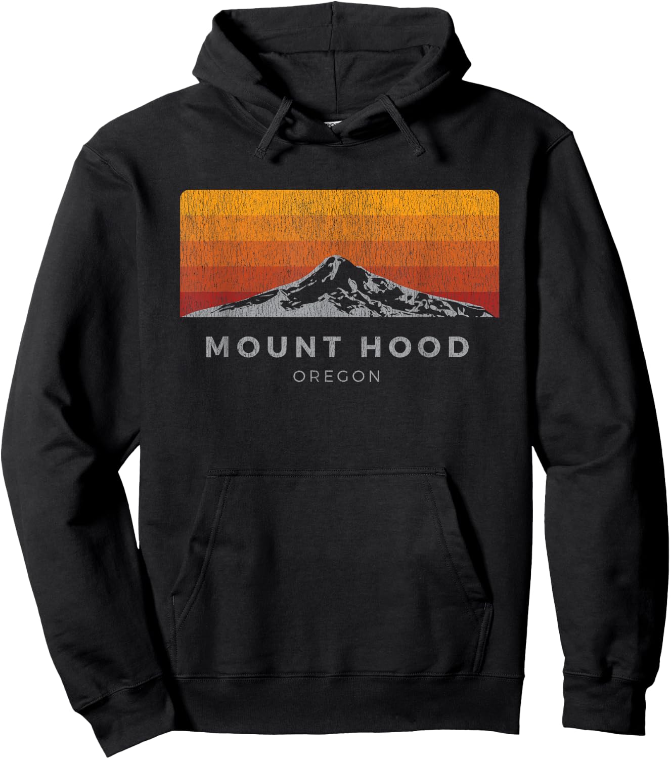 Distressed Mt Hood Oregon Sunrise Shirt Hoodie - Hoodie | Black