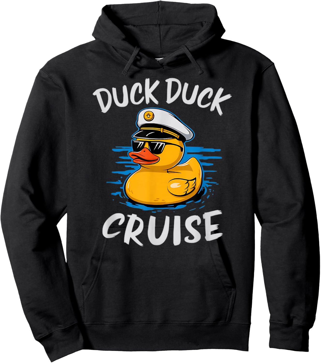 Duck Duck Cruise Rubber Duck Nautical Captain Cruise Ship Hoodie - Hoodie | Black