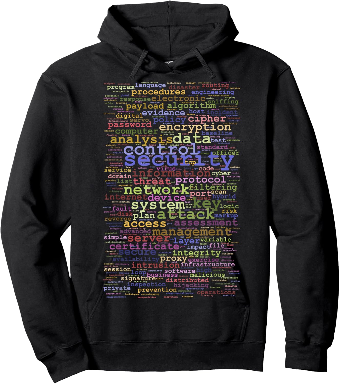 Computer and Cybersecurity Terms Hoodie - Hoodie | Black