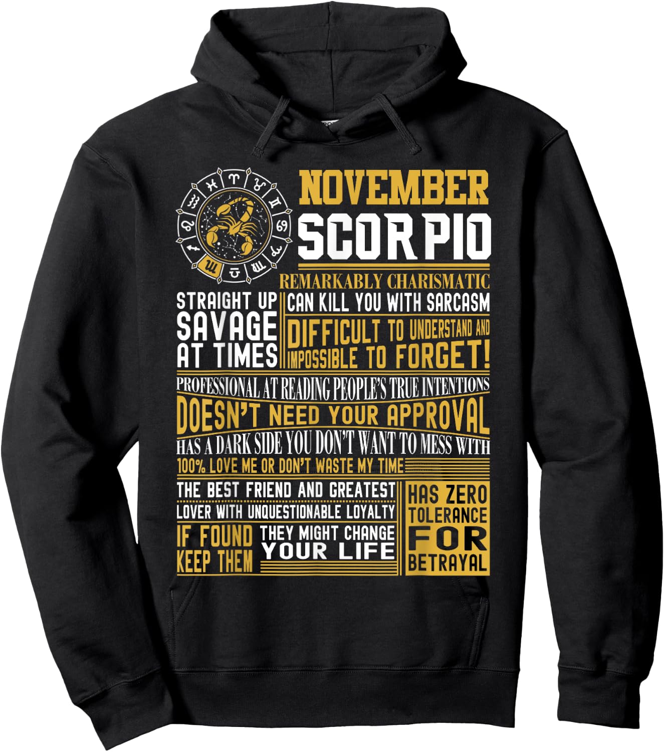 Best Born in November Scorpio Facts Shirts for Hoodie - Hoodie | Black