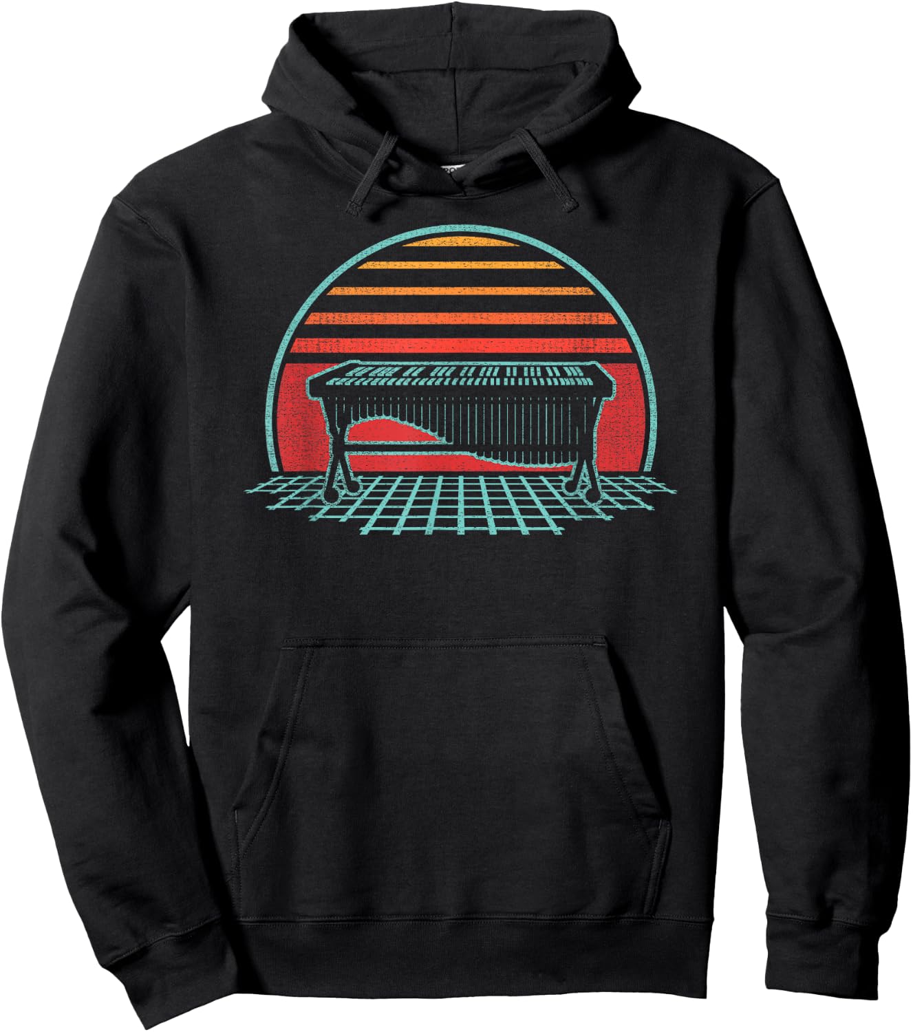 Marimba Retro Vintage 80s Style Player Musician Gift Hoodie - Hoodie | Black