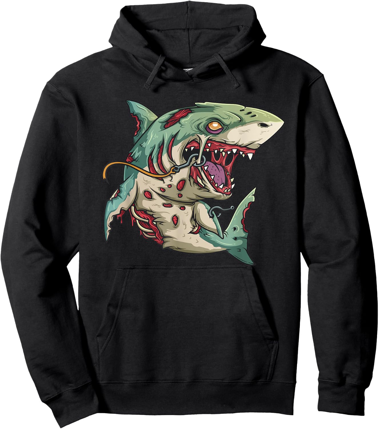 Zombie Shark Halloween Party Outfit Gift Surfer Children Hoodie - Hoodie | Black